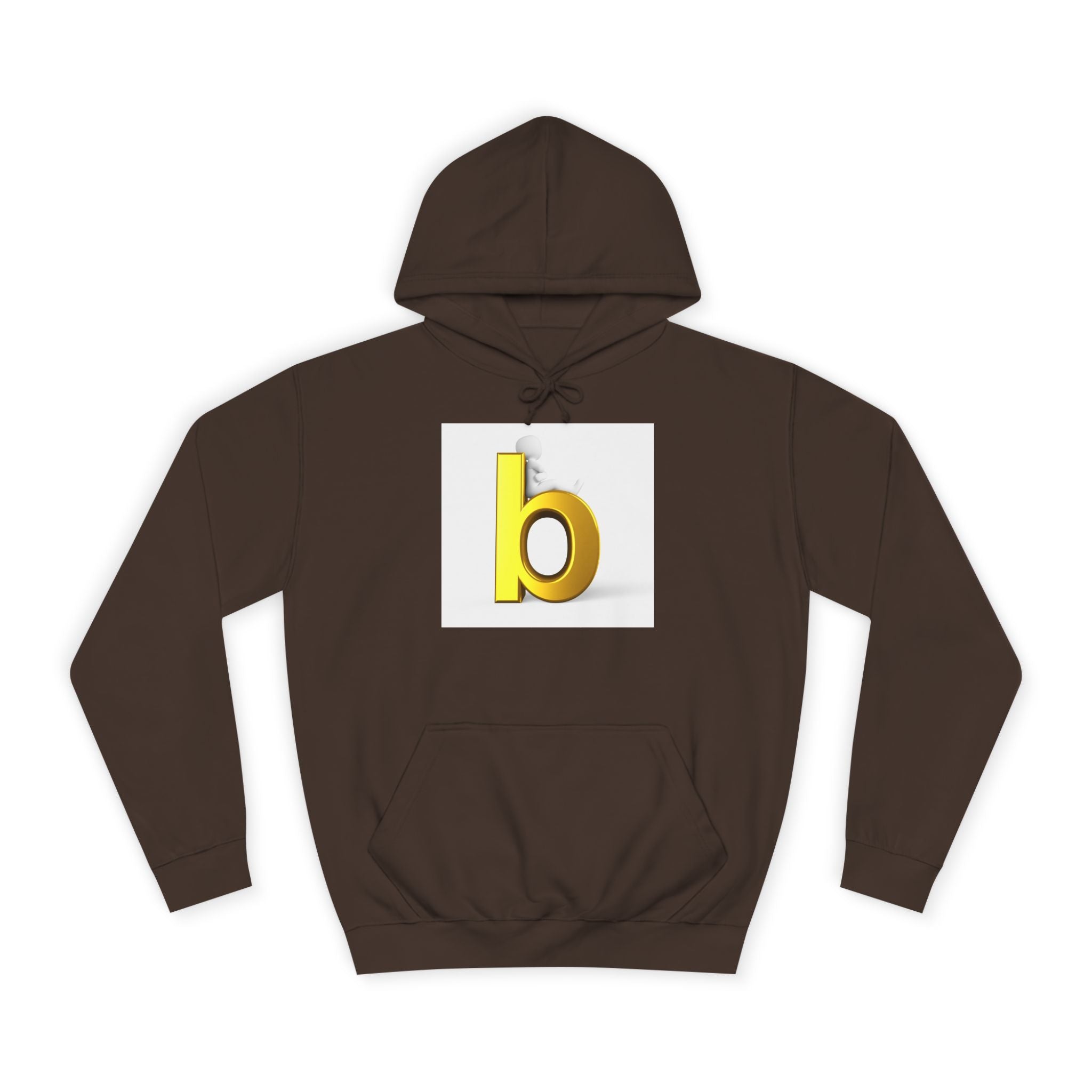 Yellow 3D Letter b Hoodie | Minimal Monogram Initial Sweatshirt