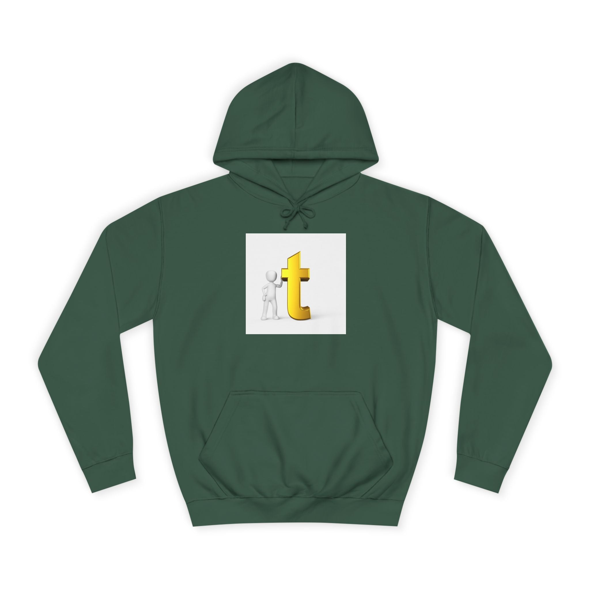 Sweat à capuche 3D Gold Letter T | Sweat-shirt initial minimaliste Letterman