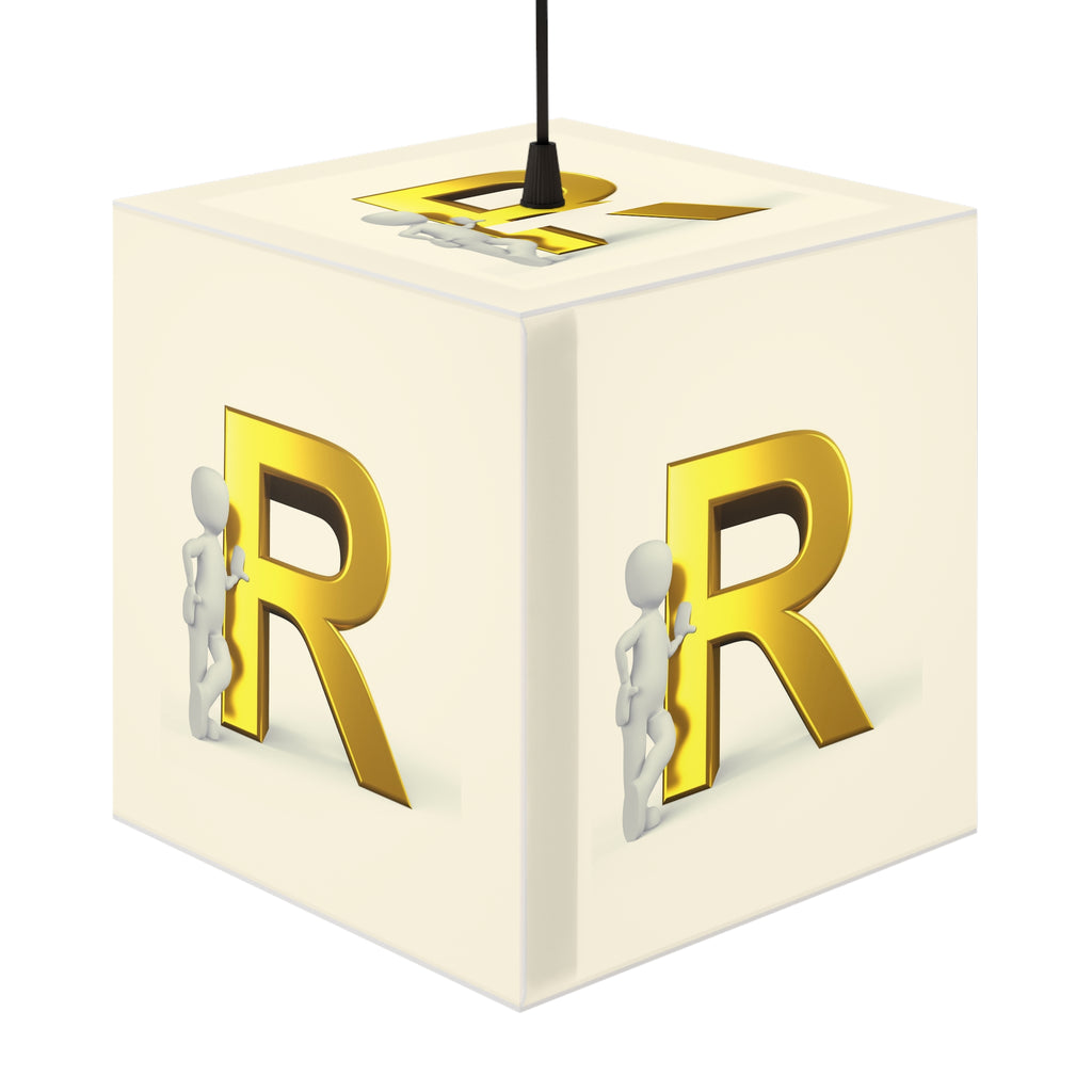 Gold Letter R Cube Lamp | Personalized Initial Light Cube