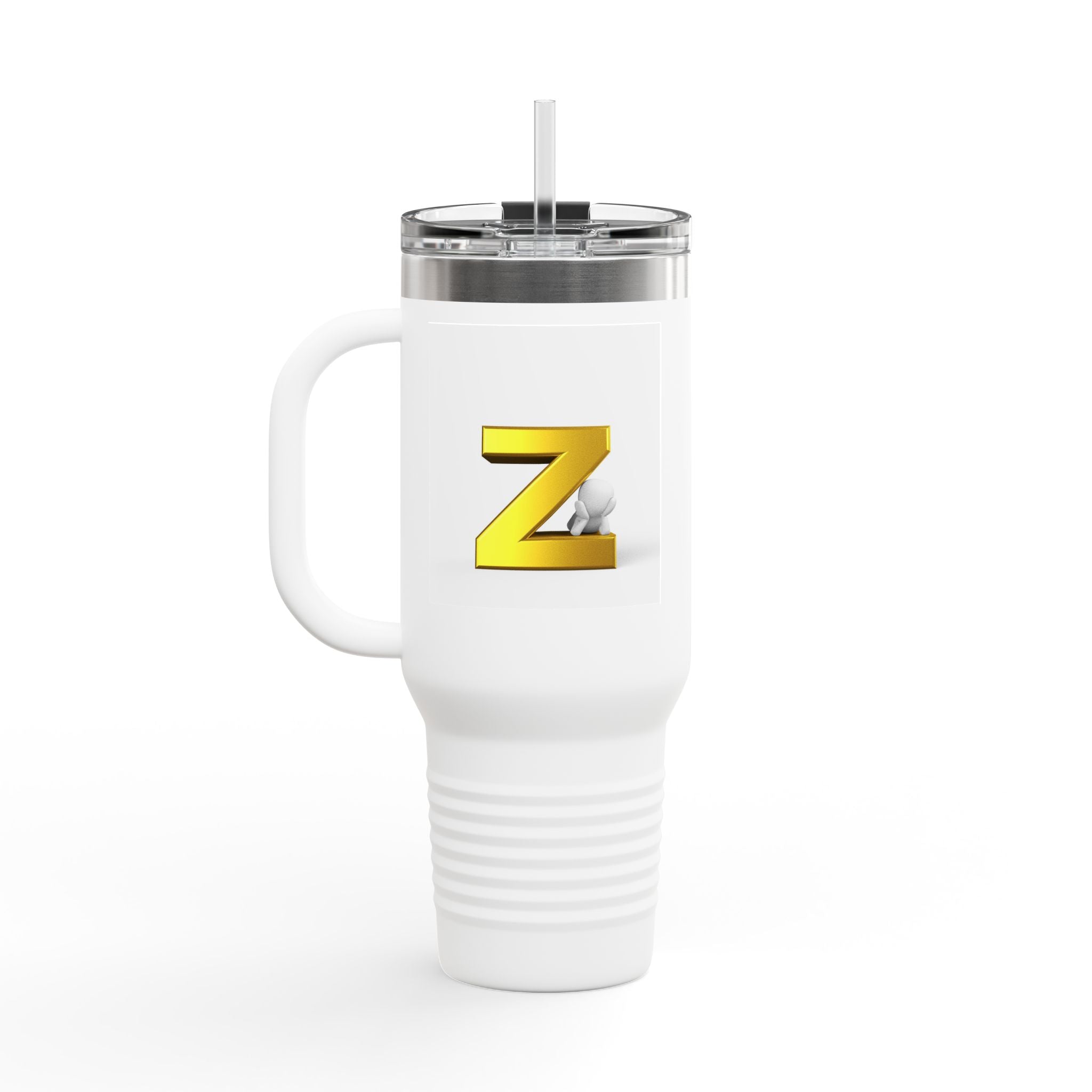 Gold Letter Z Monogram Travel Mug | 40oz Insulated Tumbler