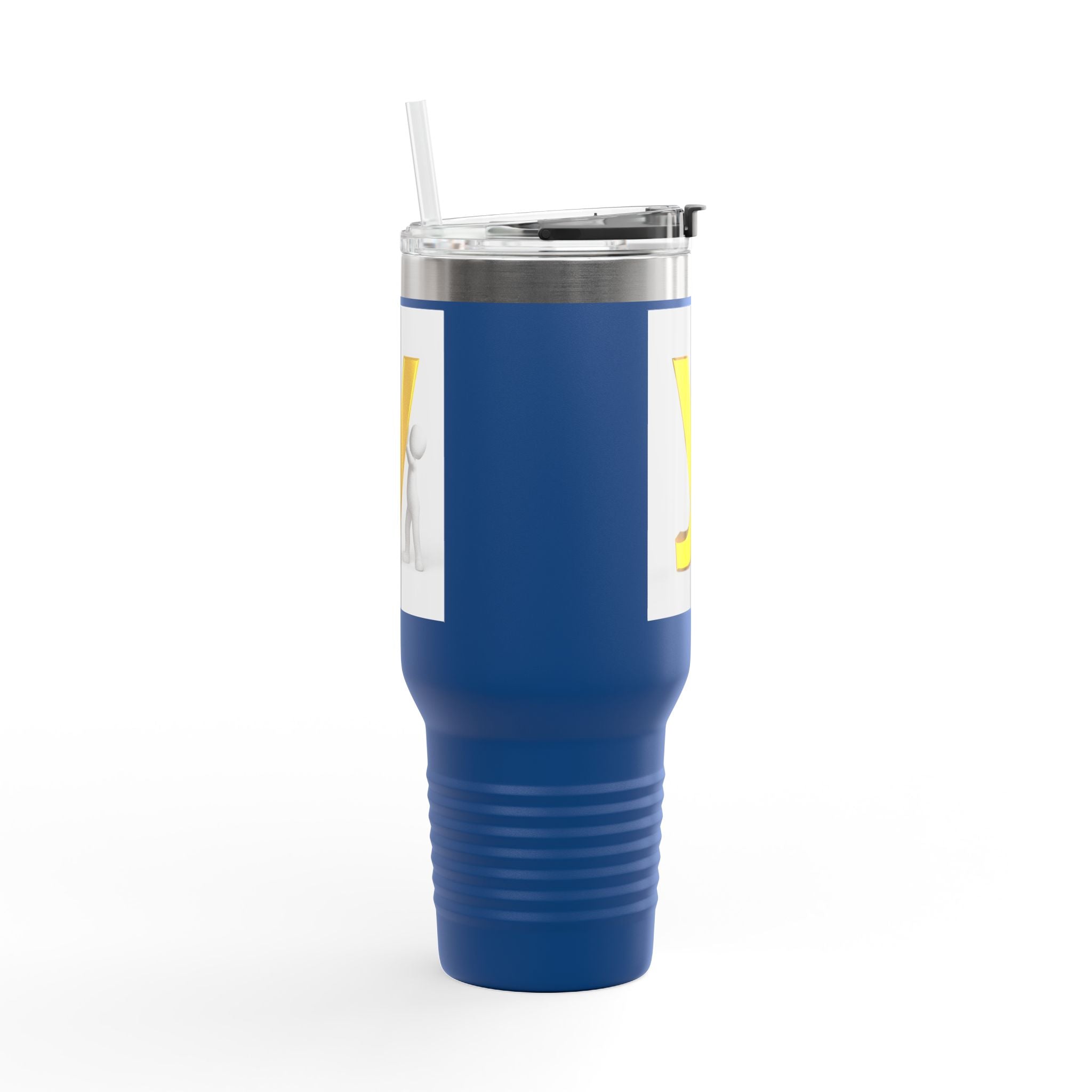 Yellow Letter Y Monogram Travel Mug | 40oz Insulated Tumbler