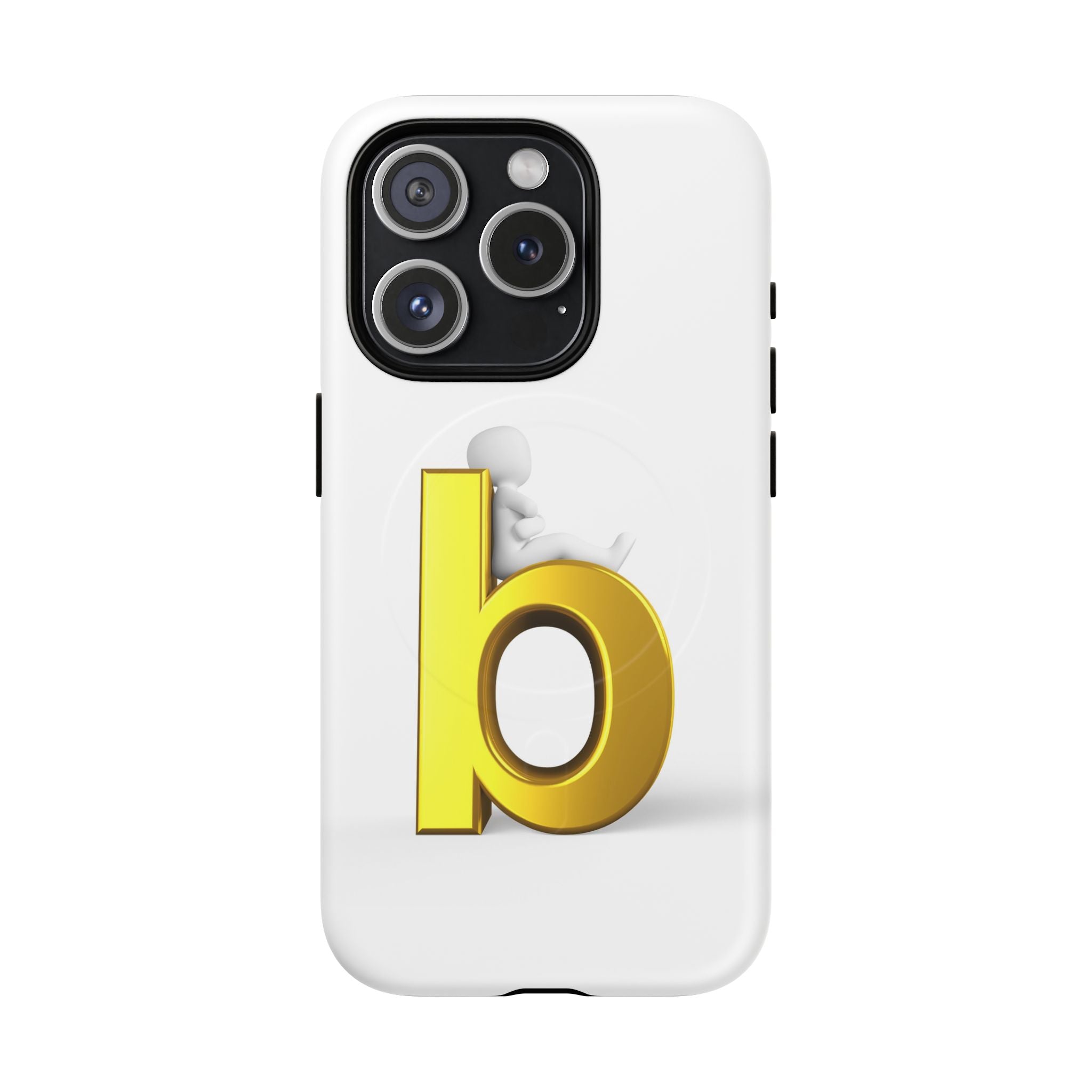 Coque de téléphone Lettre B dorée | Coque magnétique robuste