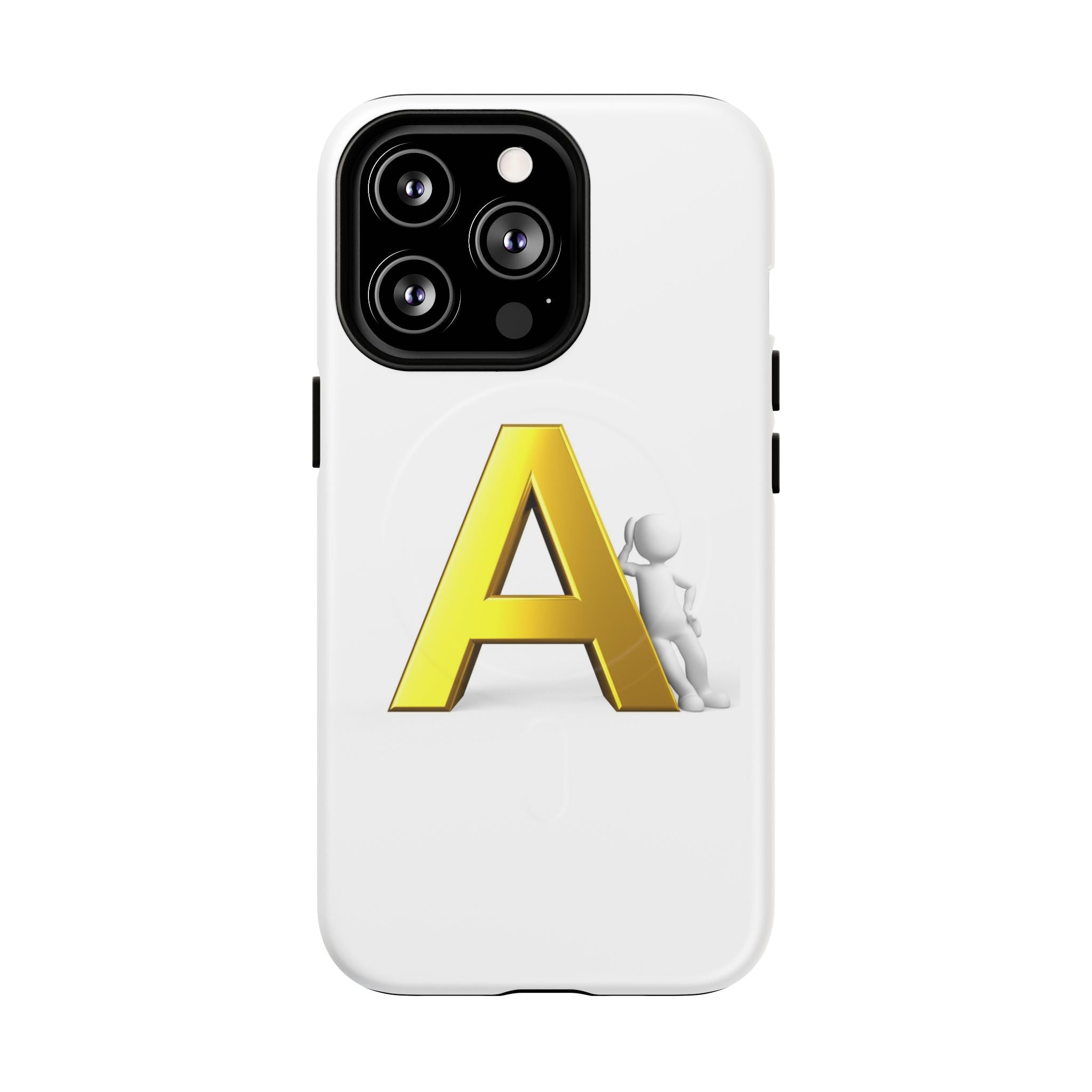 Coque de Téléphone Lettre A Dorée | Coque Magnétique Robuste, Monogramme Initial