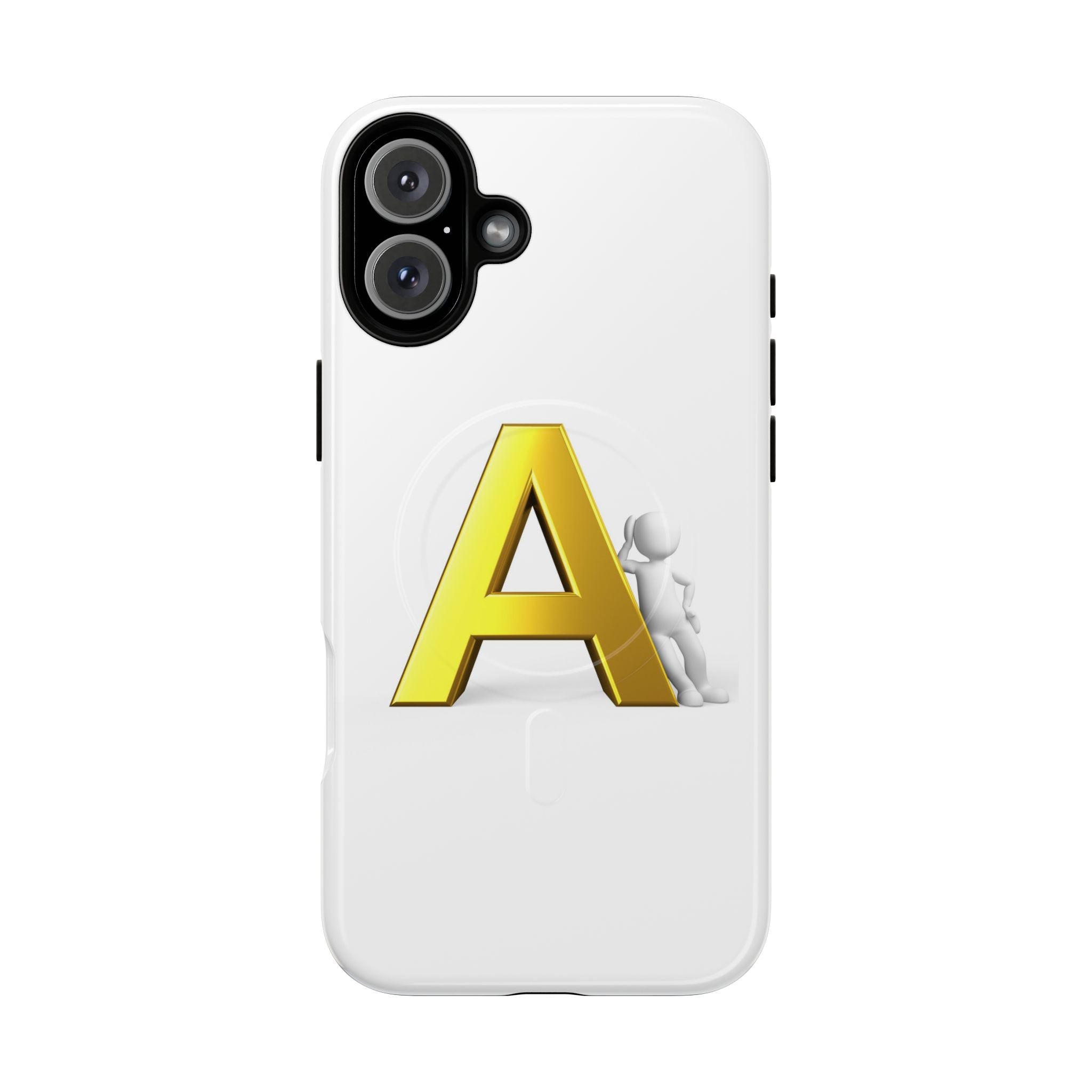 Coque de Téléphone Lettre A Dorée | Coque Magnétique Robuste, Monogramme Initial