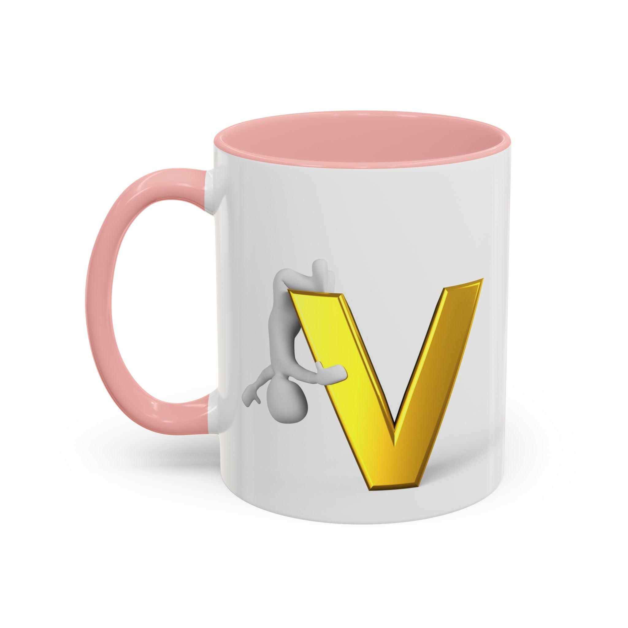 Gold Letter V with Figure Mug | Accent Coffee Mug