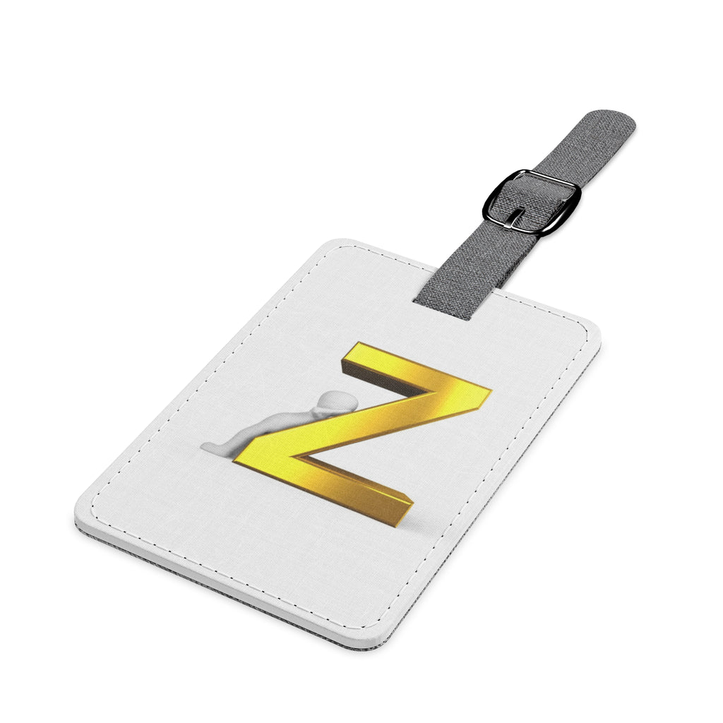 Gold Letter Z Luggage Tag | Monogram Initial Rectangle
