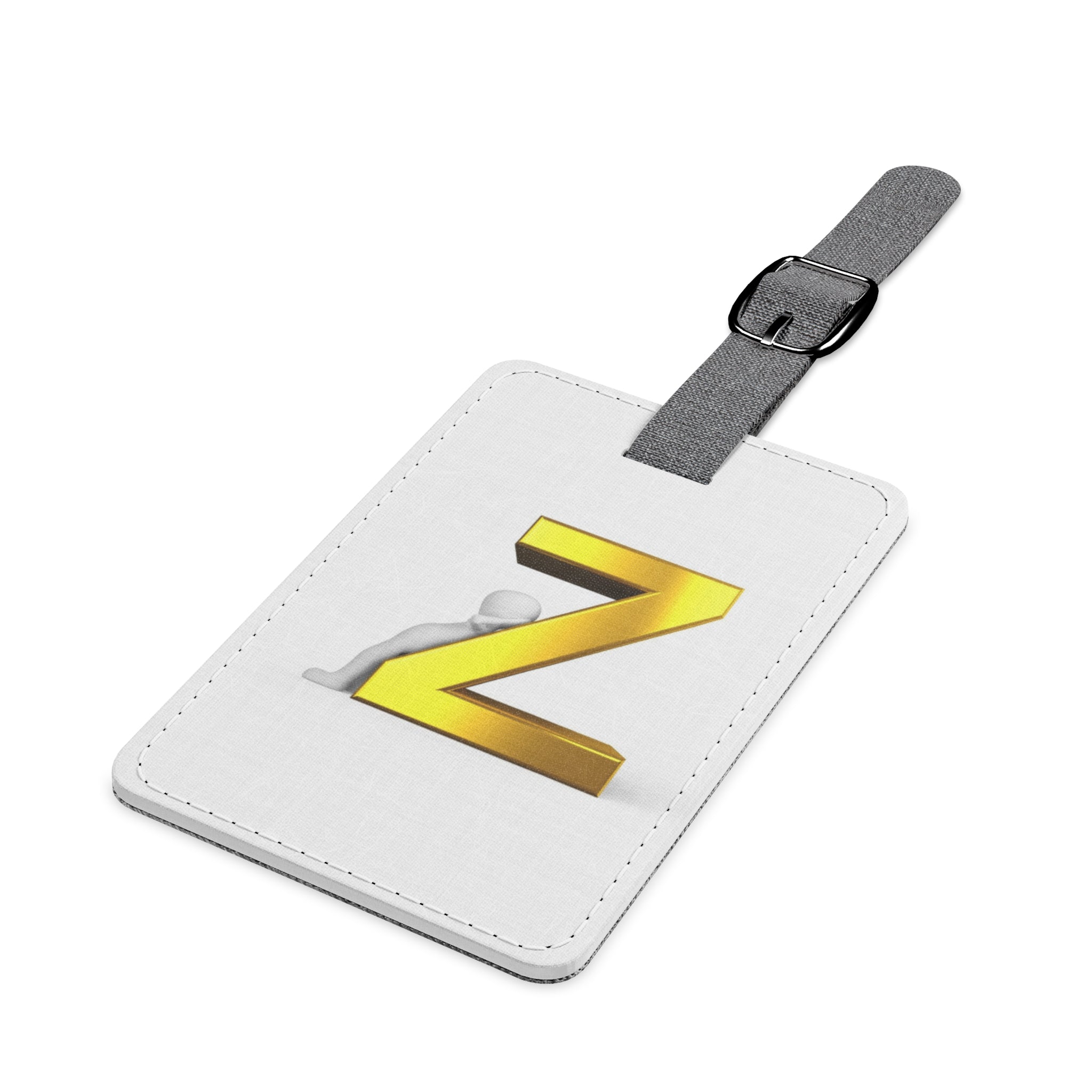 Gold Letter Z Luggage Tag | Monogram Initial Rectangle
