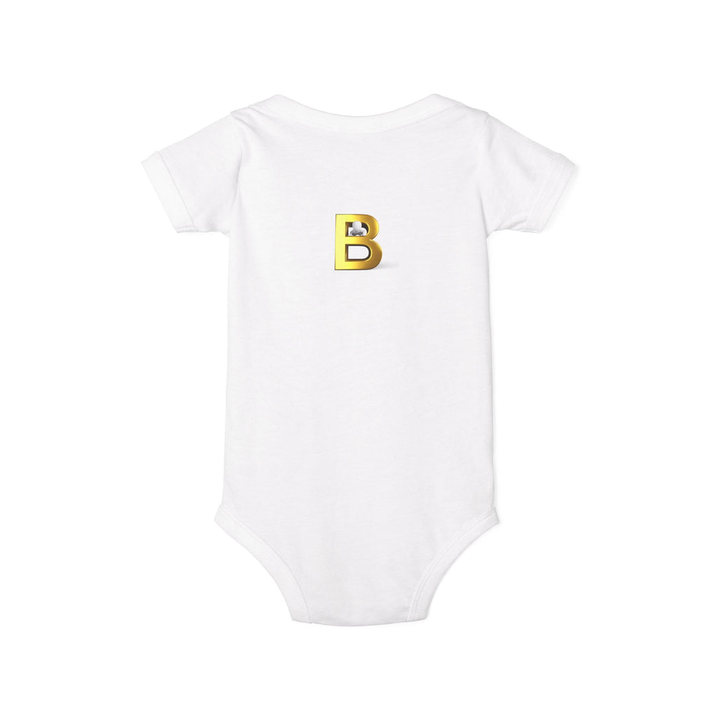 Gold B Letter  Baby Bodysuit | Infant Jersey One Piece