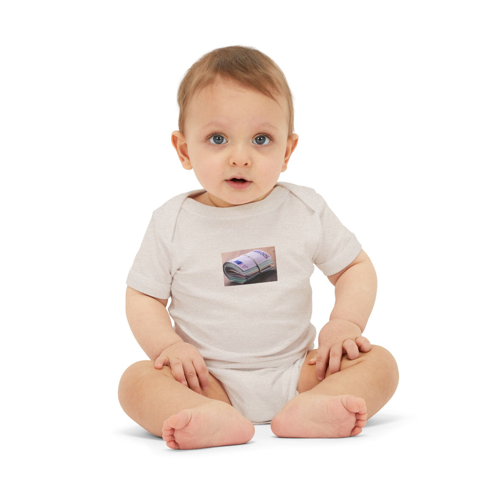 Stack of Cash Graphic Infant One Piece | money print bodysuit