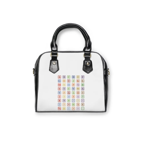 Alphabet Blocks Shoulder Bag | Colorful Letter Grid, Kids Pattern