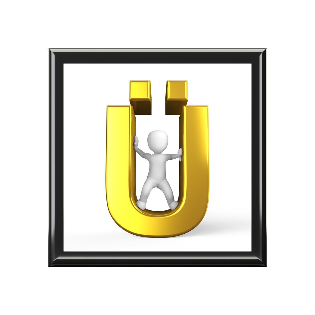 Gold Letter Ü Initial Jewelry Box | Monogram Case