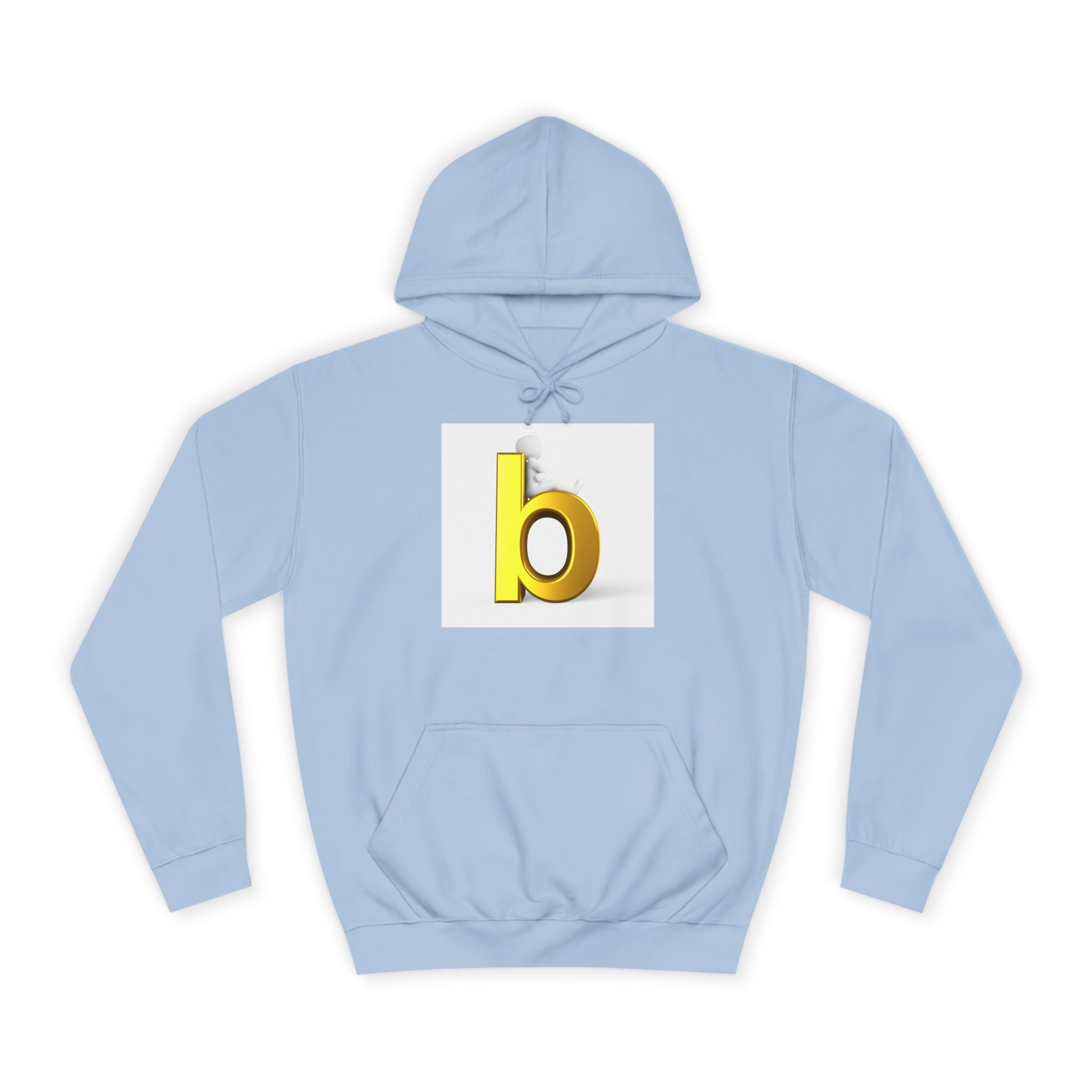 Yellow 3D Letter b Hoodie | Minimal Monogram Initial Sweatshirt