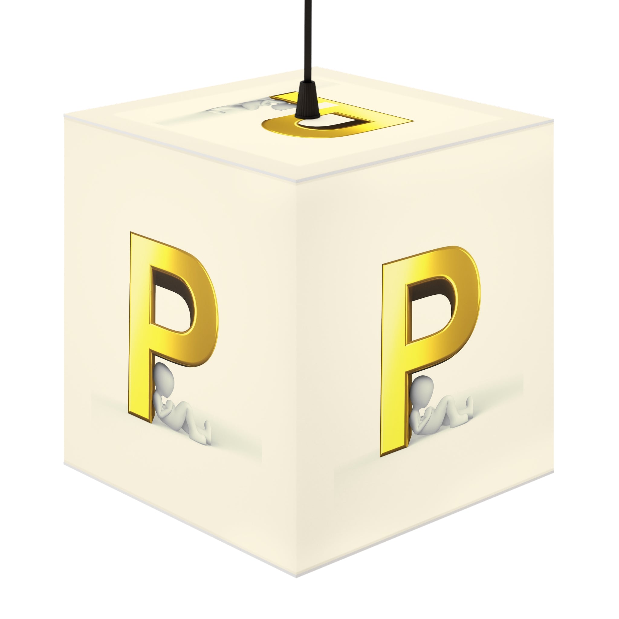 Gold Letter P Cube Lamp | Light Cube Lamp, Nursery Accent Light
