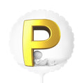 Gold Letter P Balloon round foil balloon | 11 inch