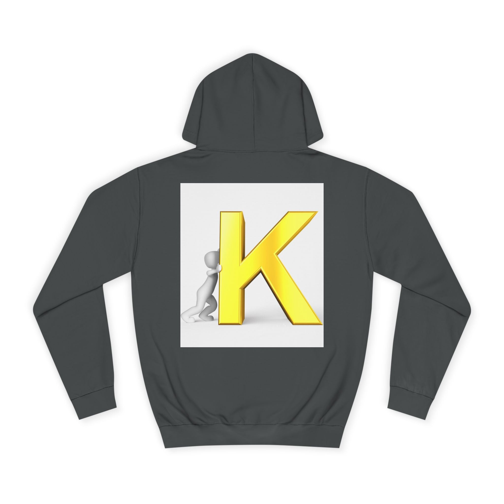 Yellow 3D Letter K hoodie | Initial Monogram, Alphabet Graphic