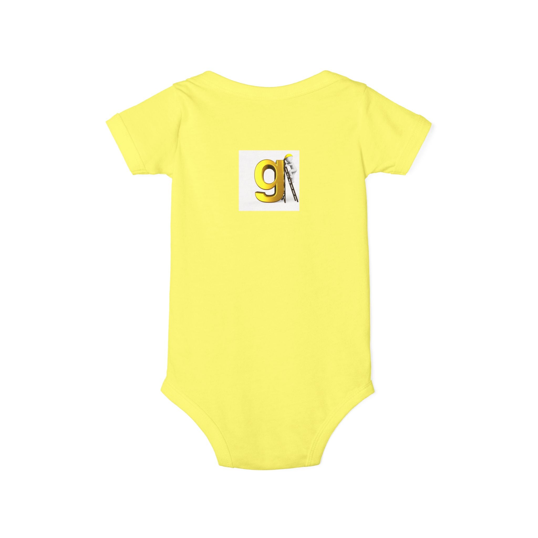 Yellow Letter G with worker Onesie | Baby Bodysuit, Alphabet Initial