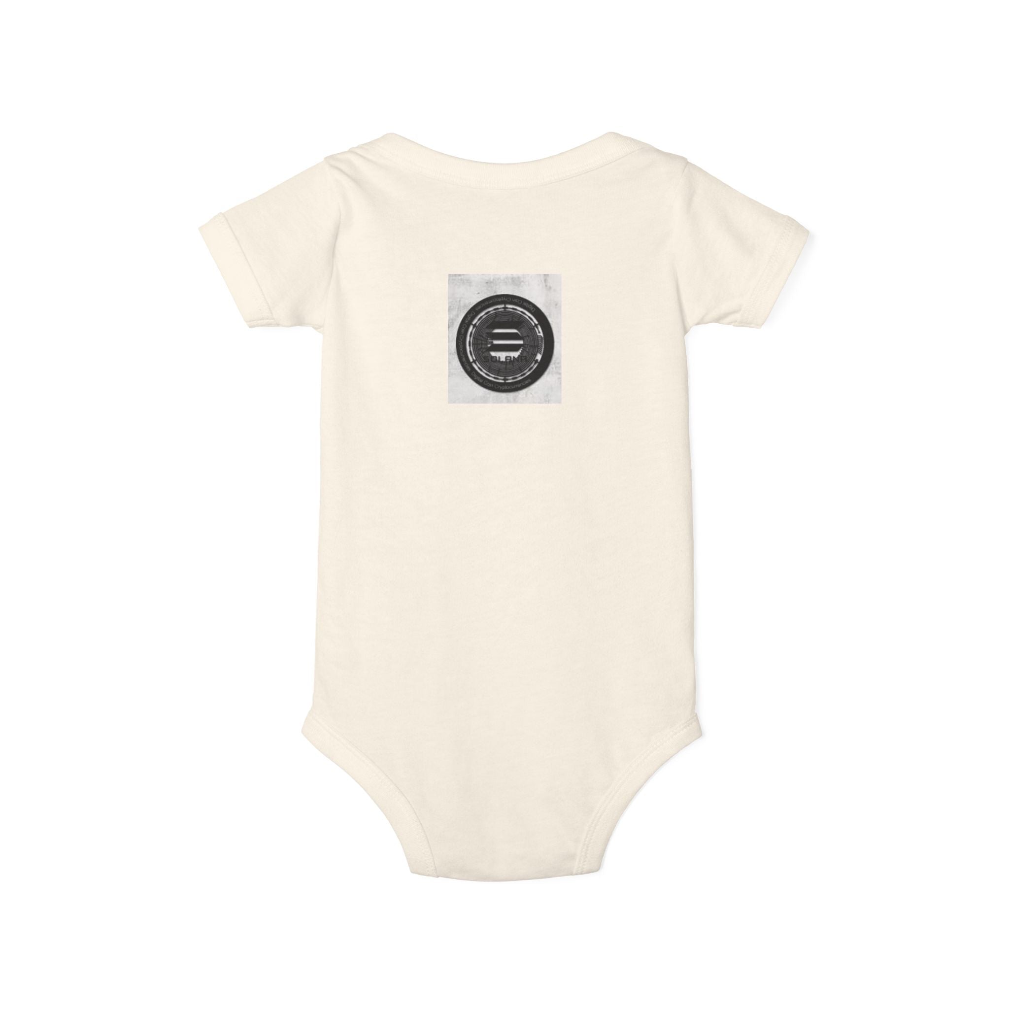 Solana Cryptocurrency Infant One Piece | Monochrome Badge Design