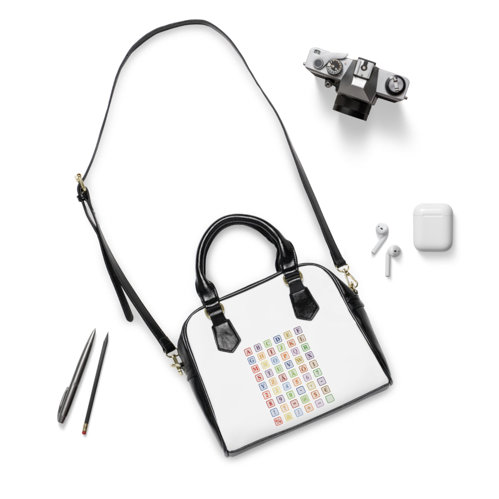 Alphabet Blocks Shoulder Bag | Colorful Letter Grid, Kids Pattern