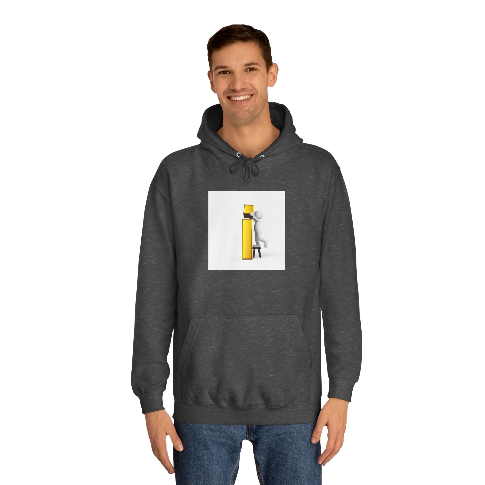 Stick Figure Building Letter i Hoodie | Minimal Illustration