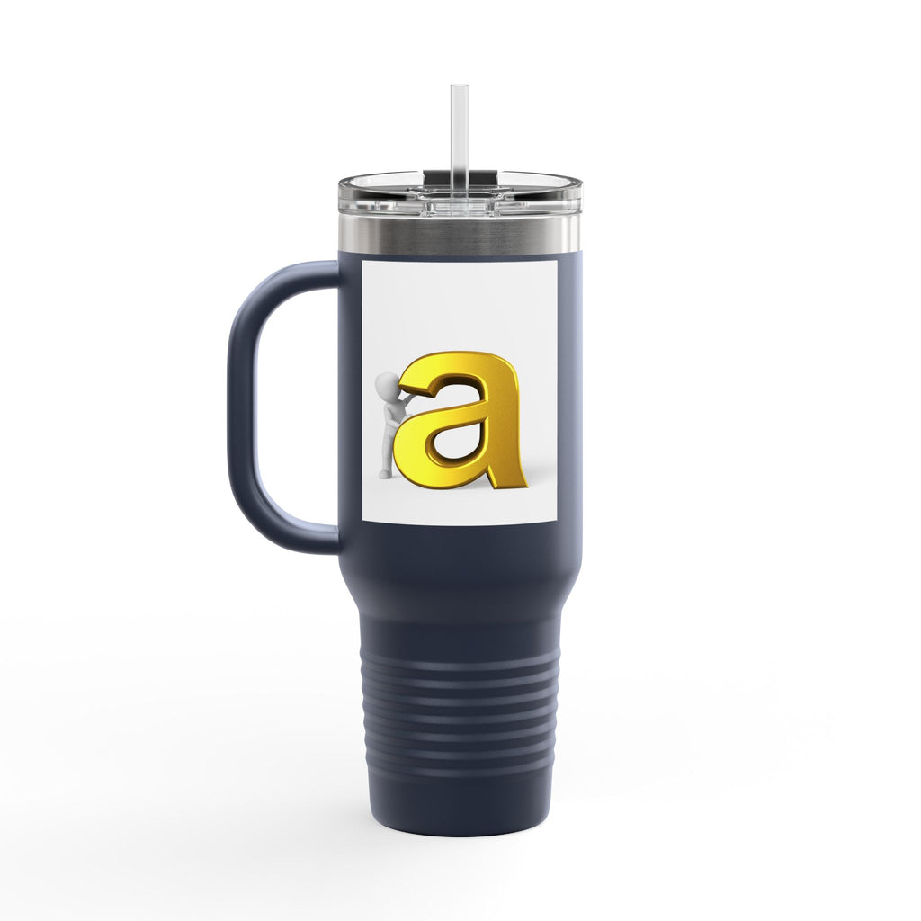 Yellow 3D Letter A tumbler | Travel Mug