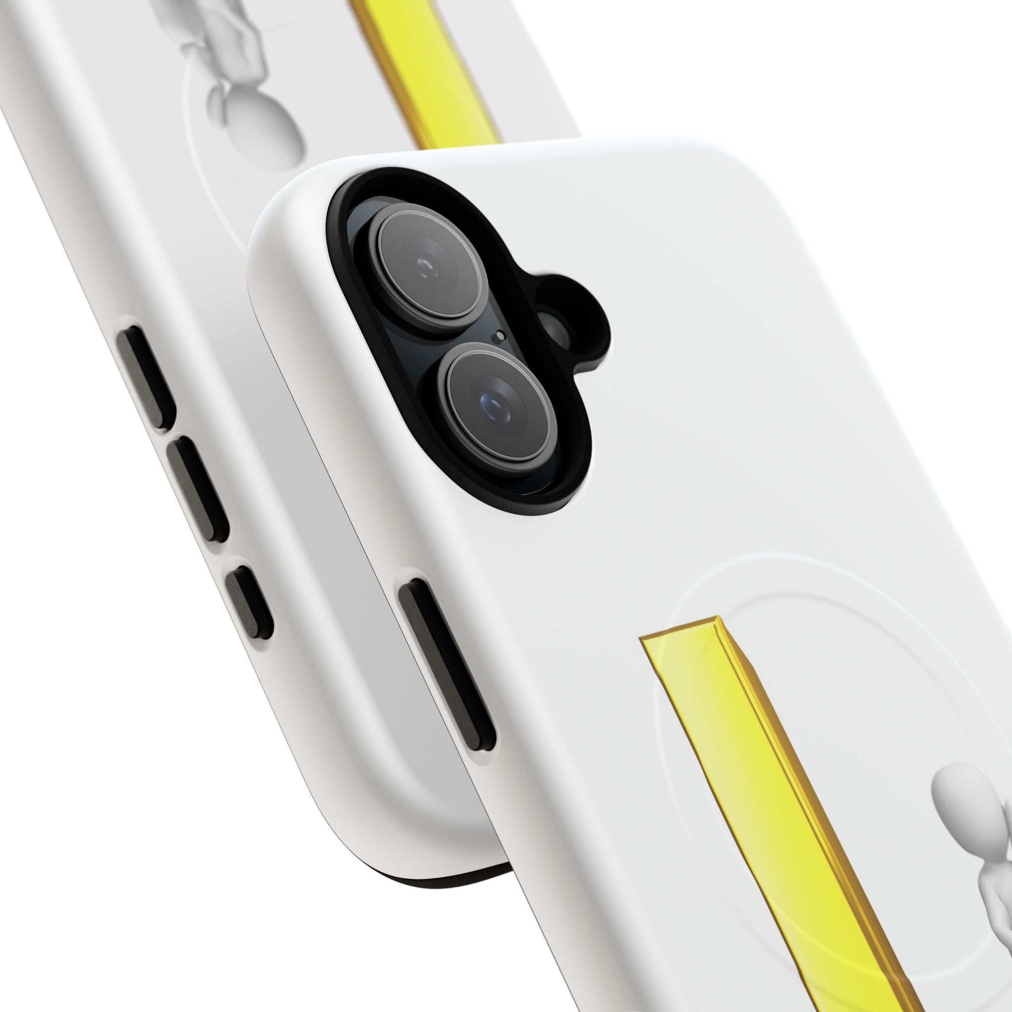 Yellow 3D Letter L with Sitting Figure phone case | Tough Magnetic Case