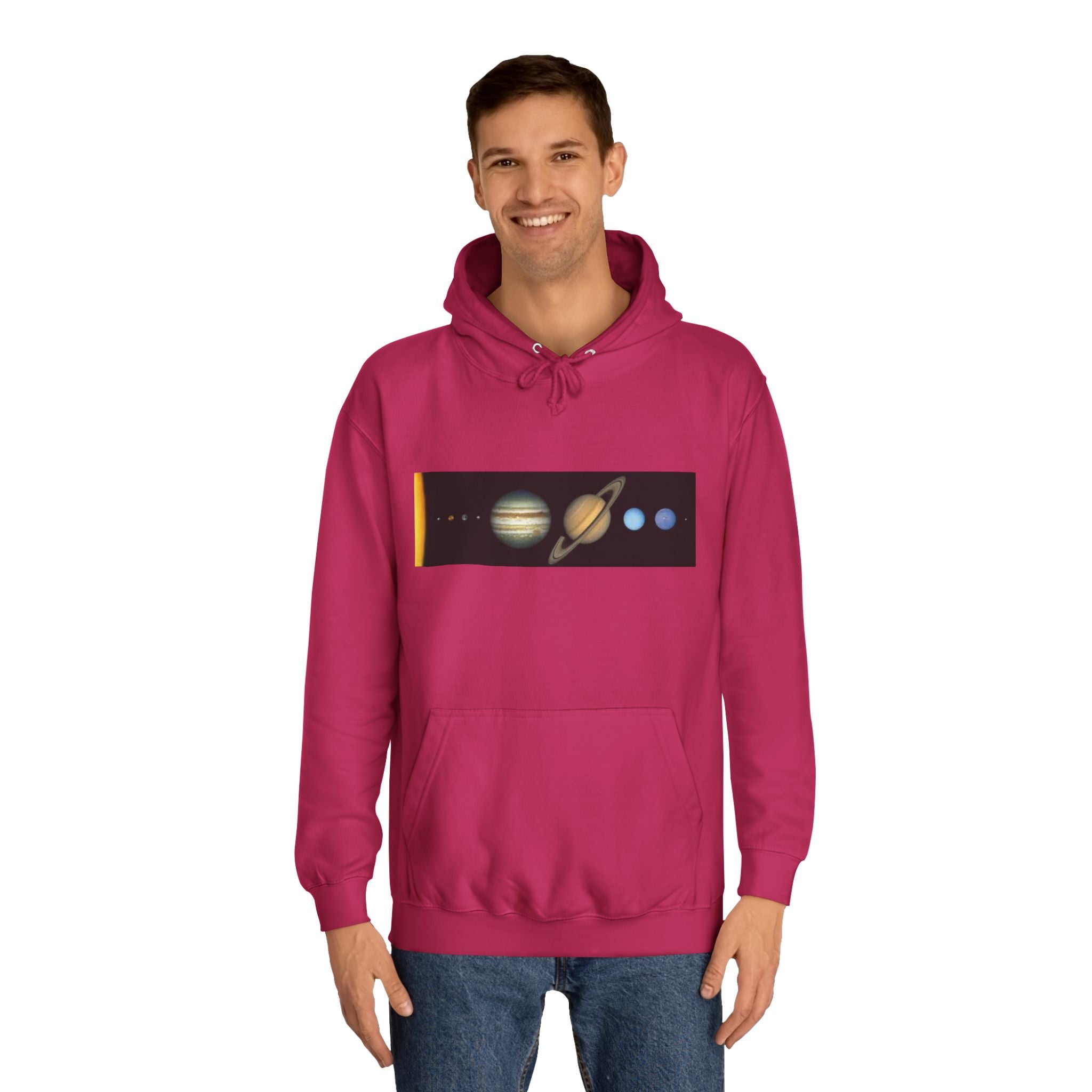 Solar System Planets Hoodie | Saturn Jupiter Earth Mars Nebula Design