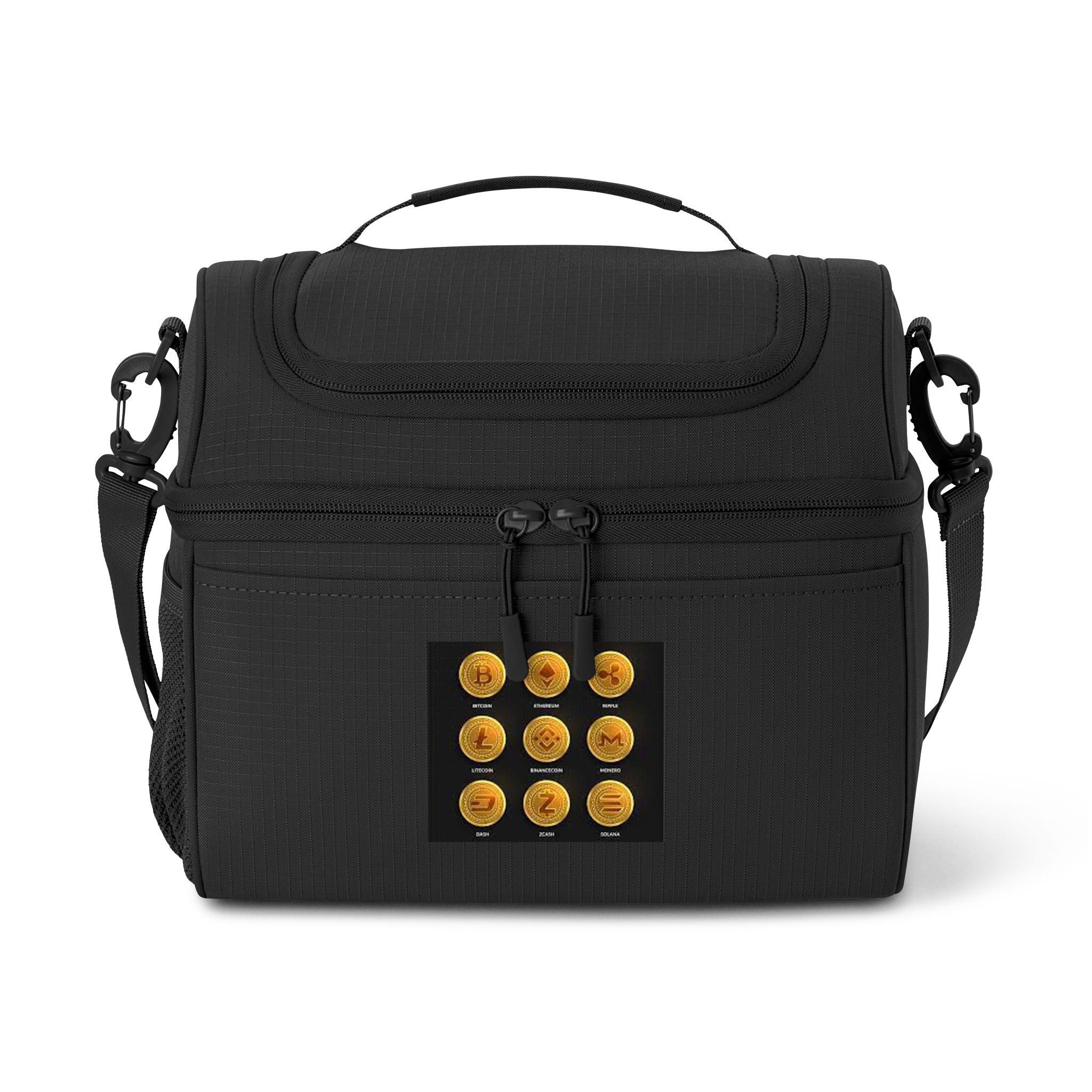 Cryptocurrency Cooler Bag | Insulated Lunch Tote, Coins Picnic Accessory