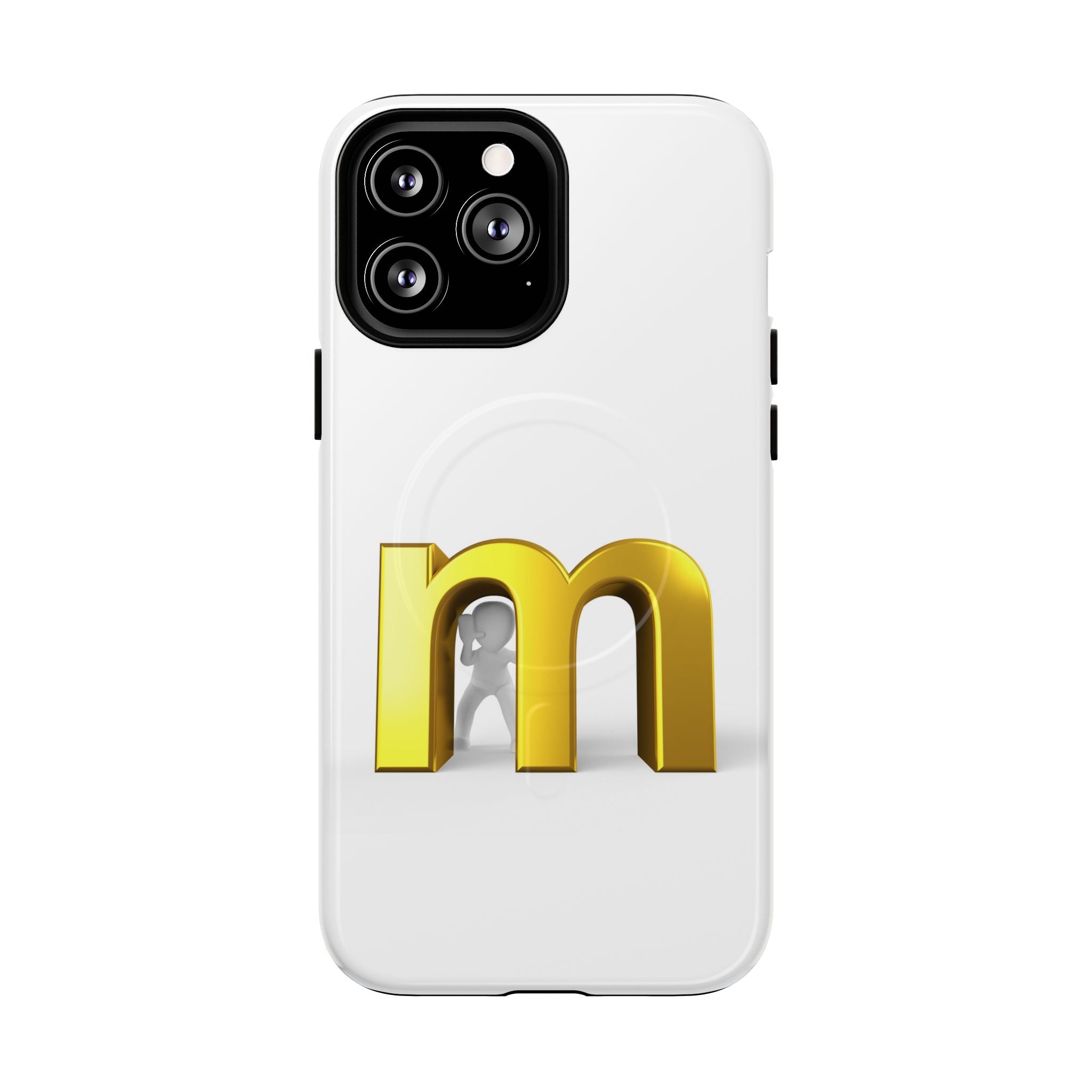 Coque de téléphone Lettre M dorée | Coque magnétique renforcée, Initiale Monogramme