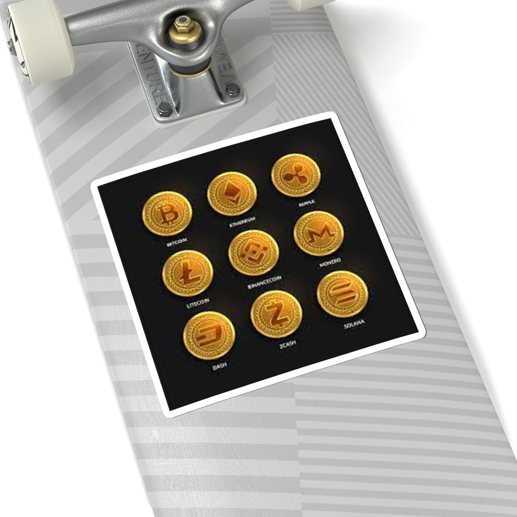 Cryptocurrency Coin Icons Kiss-Cut Stickers