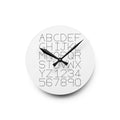 Alphabet and Numbers Dot Grid Acrylic Wall Clock | Modern Typography Home Decor