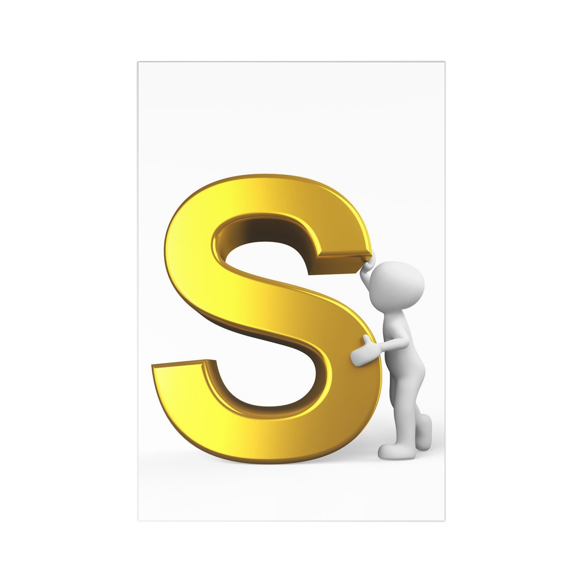 Gold Letter S Postcards (7 pcs) | Monogram Initial Stationery
