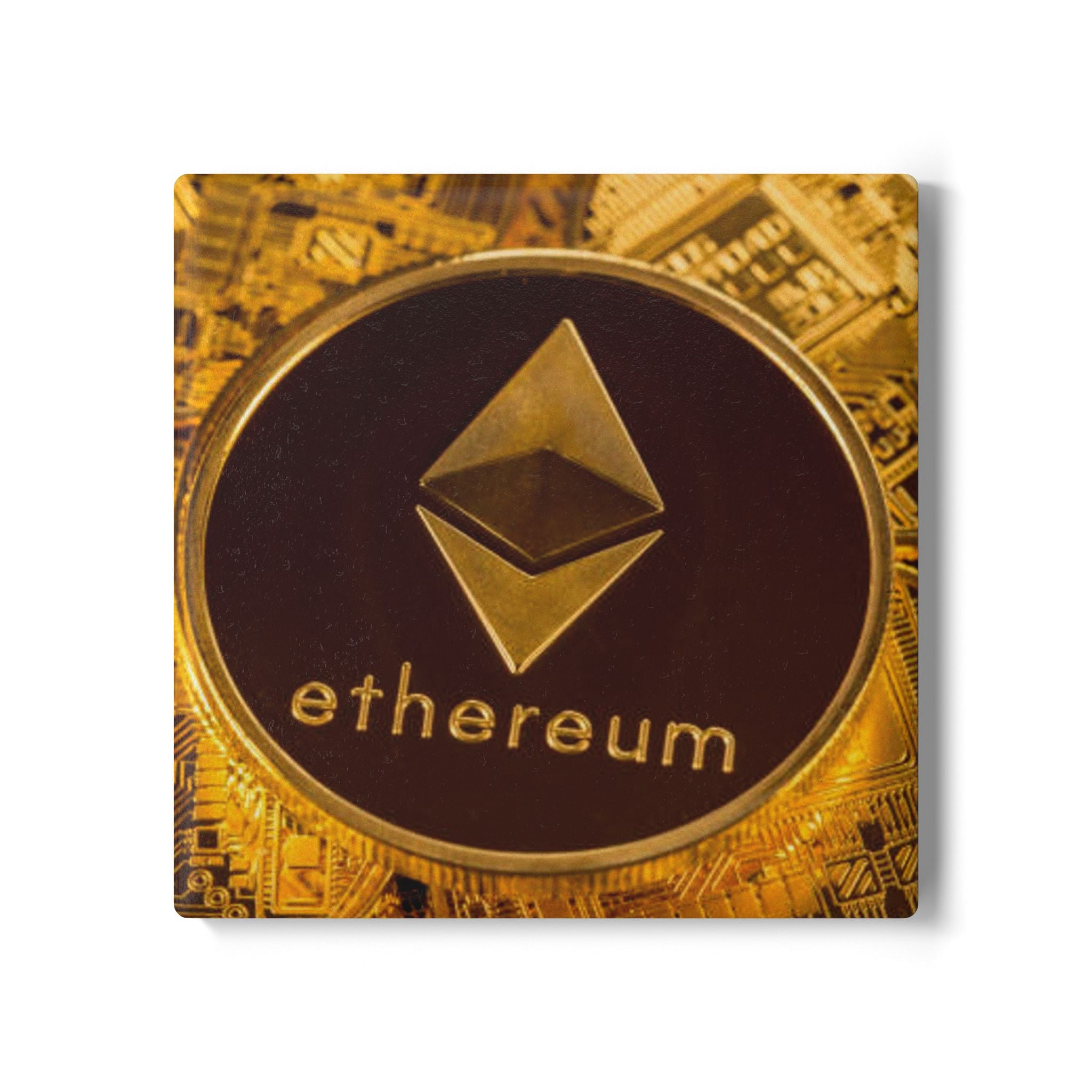 Ethereum Coin ceramic coaster | Cryptocurrency crypto drink coaster
