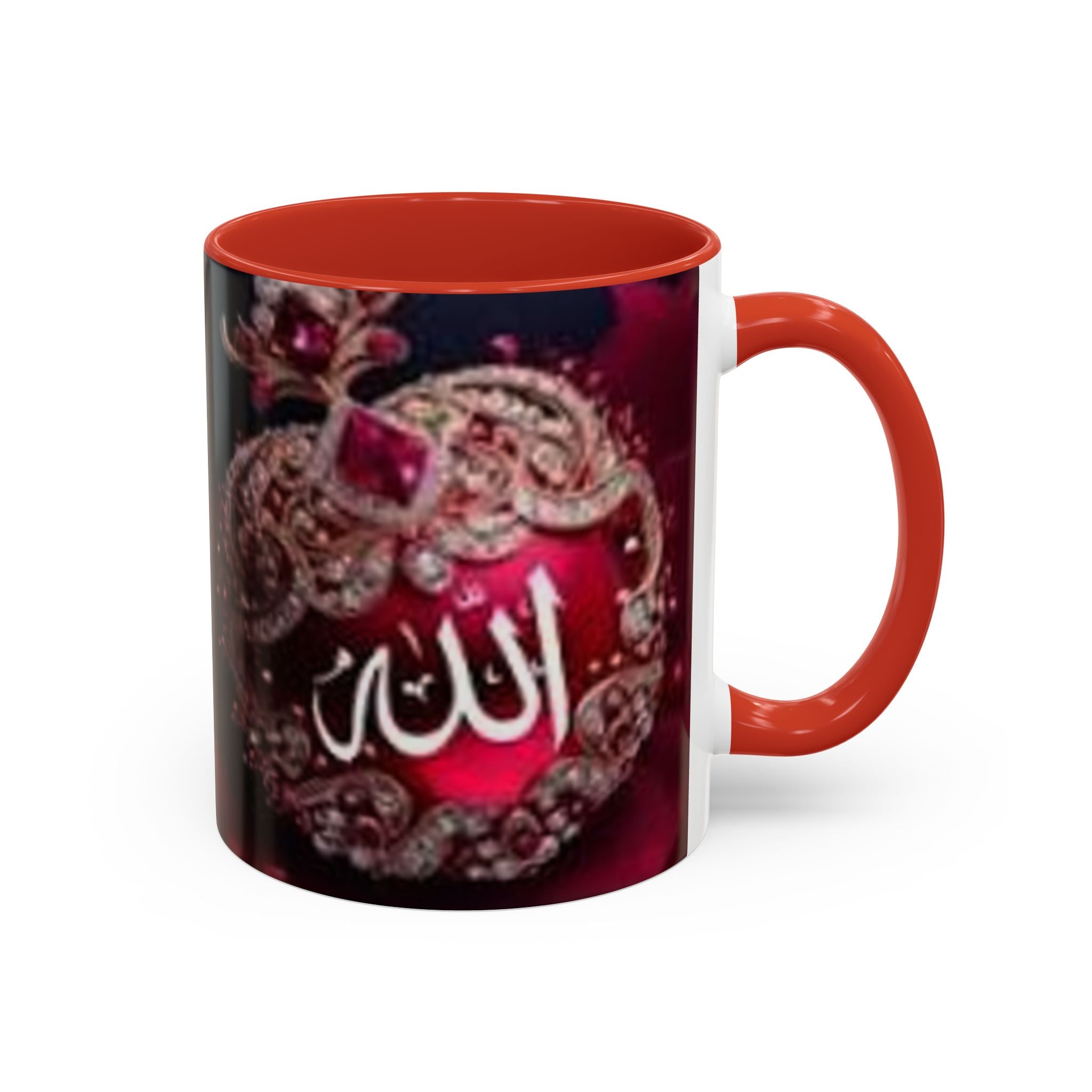 Arabic Calligraphy 'Allah' Ornament Accent Coffee Mug | Islamic Faith Mug