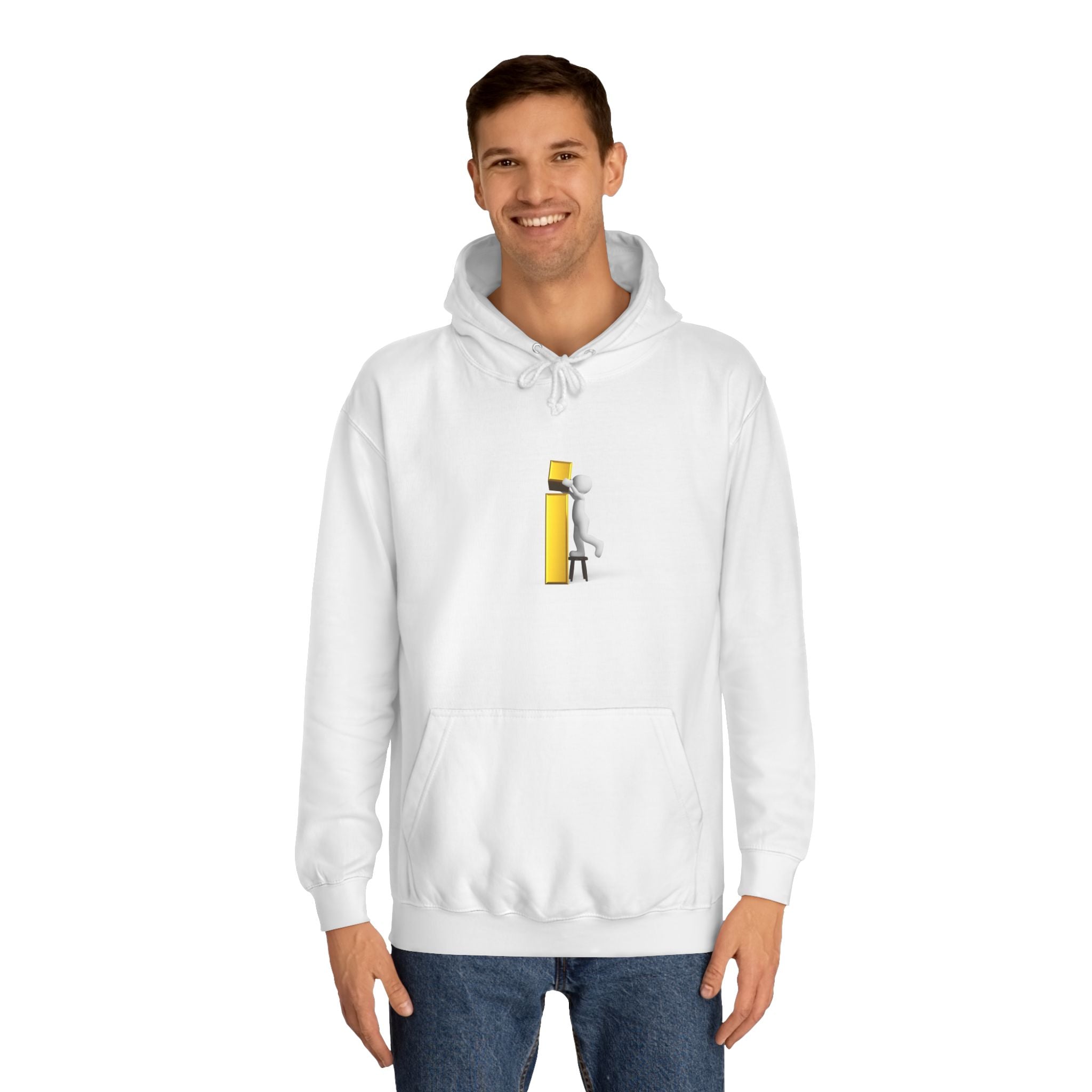 Stick Figure Building Letter i Hoodie | Minimal Illustration