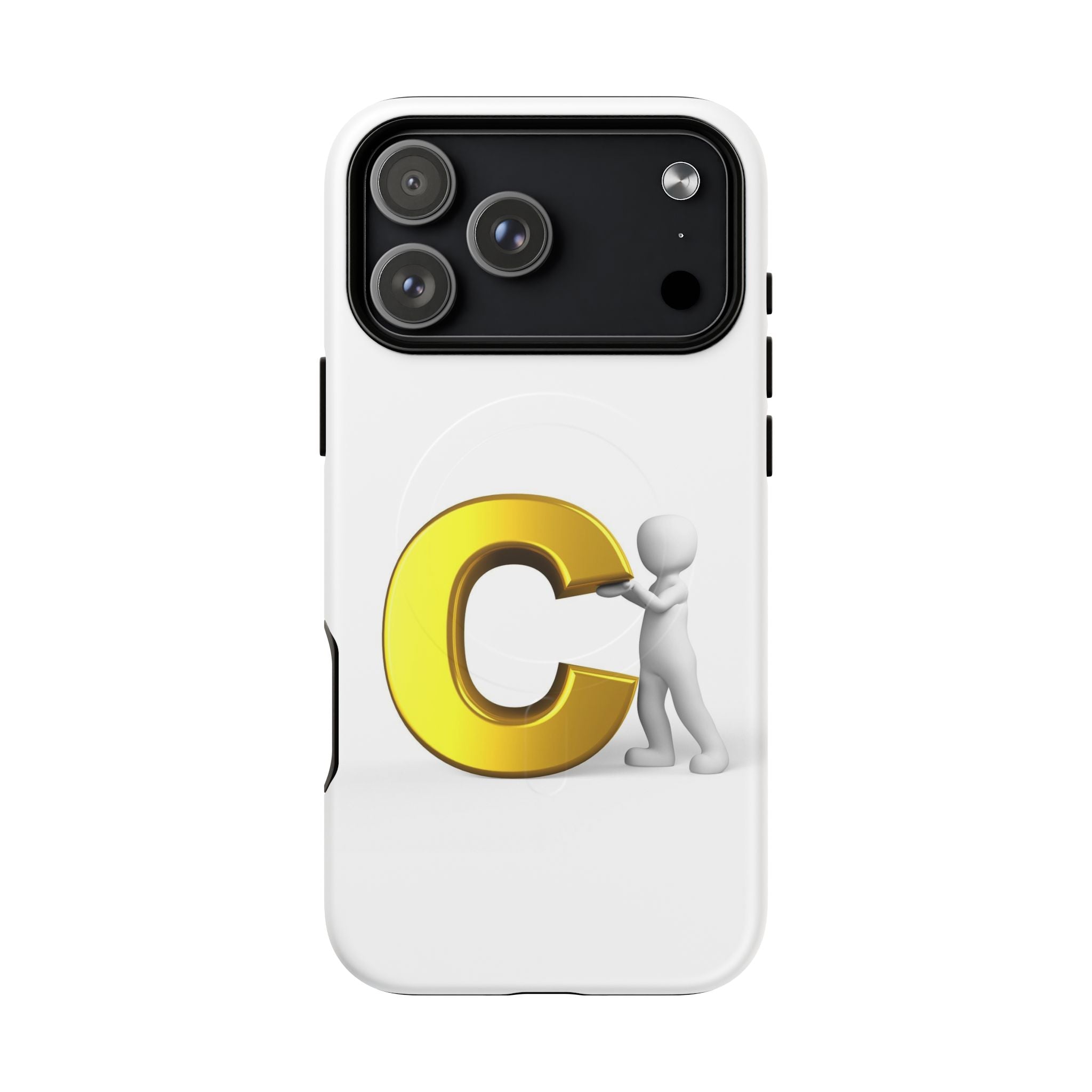 Coque de téléphone Monogramme Lettre C Dorée | Coque magnétique robuste