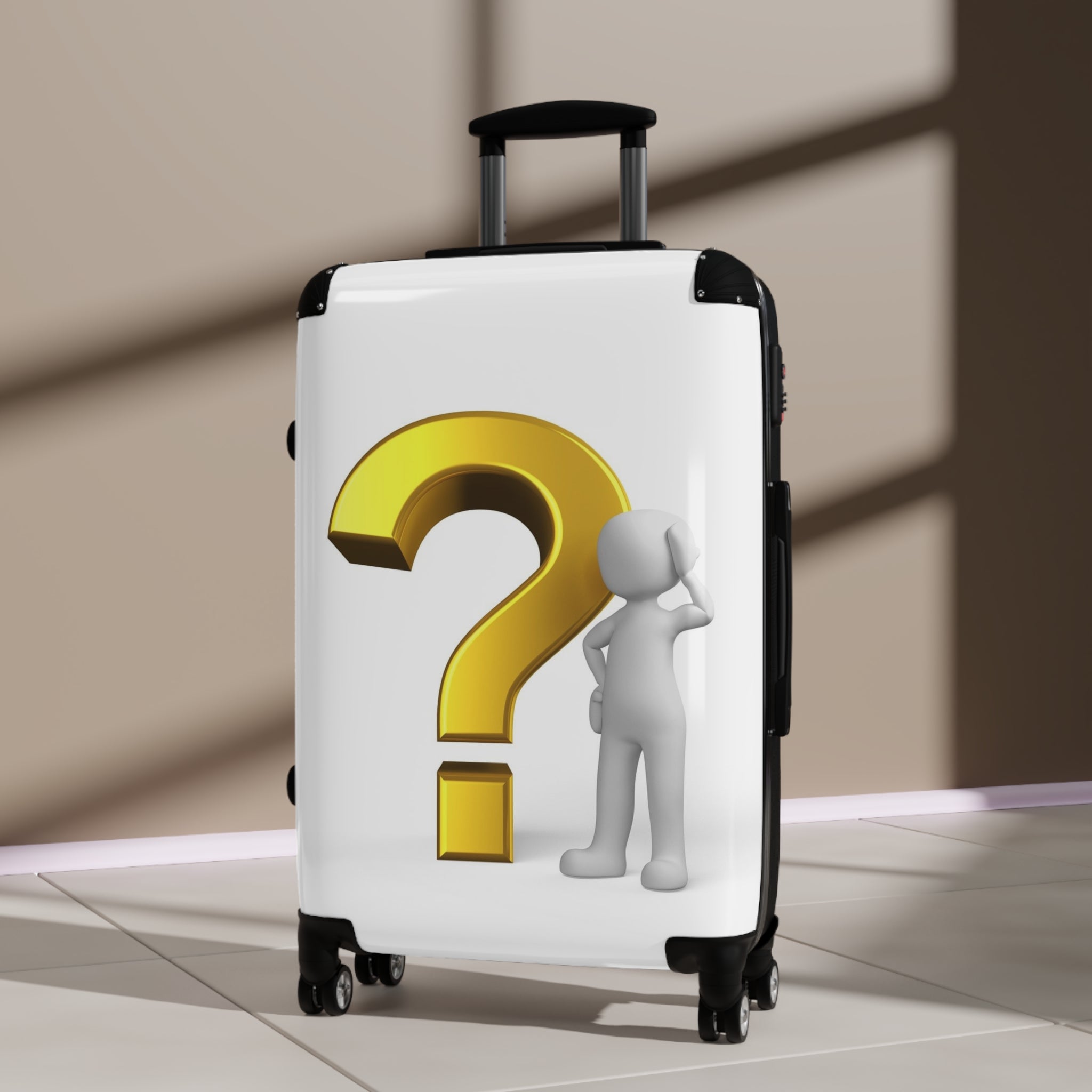 Question Mark Traveler Suitcase | Personalized Luggage, Mystery Design