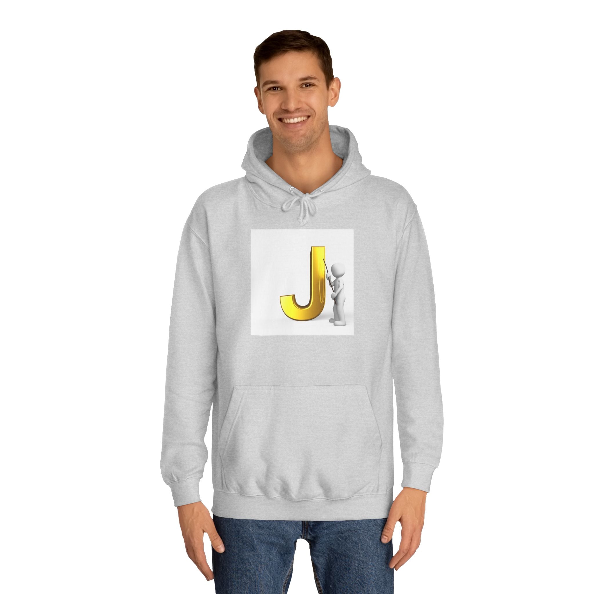 Golden Letter J Initial Hoodie | Monogram J Sweatshirt