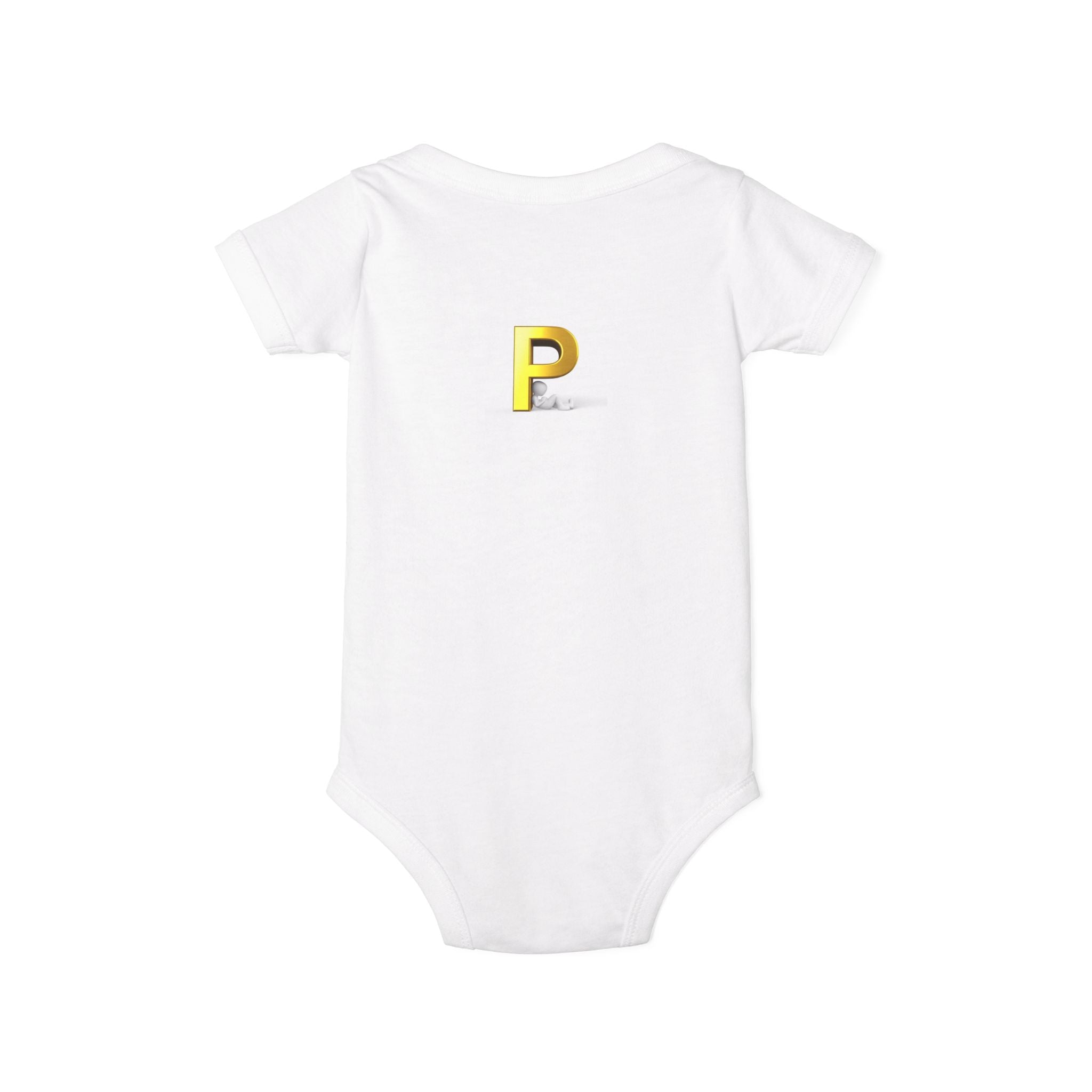 Gold Letter P Monogram Infant One Piece | Baby Bodysuit Initial