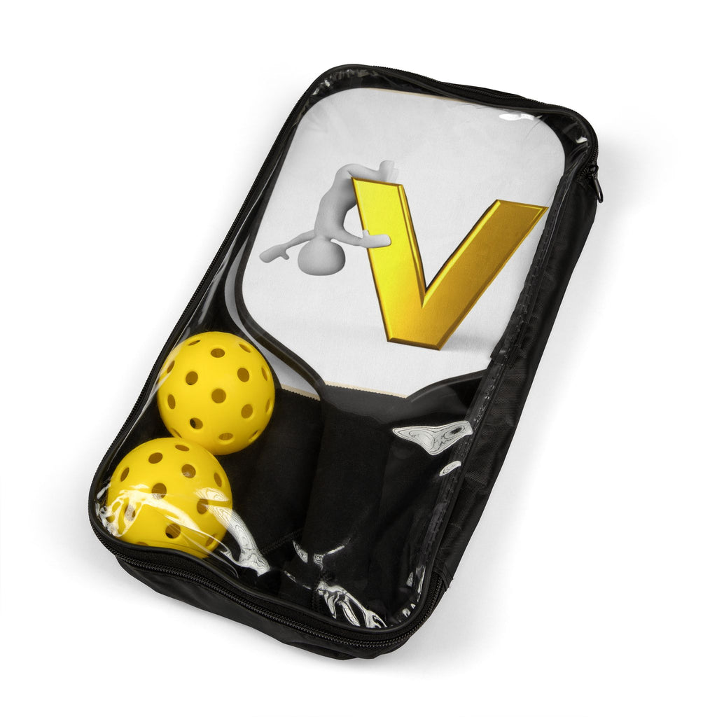 Gold Letter V Logo Pickleball Paddle