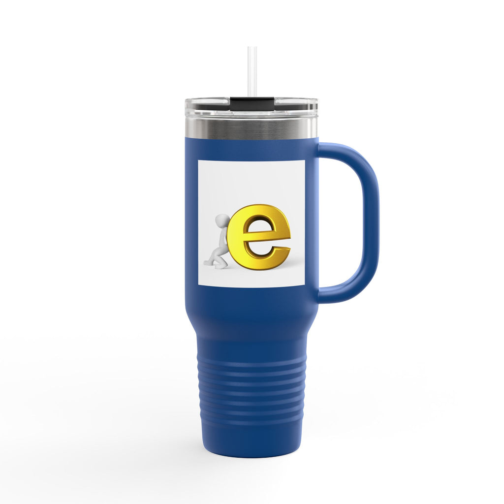 Yellow 3D Letter E Character Travel Mug | Insulated 40oz Tumbler
