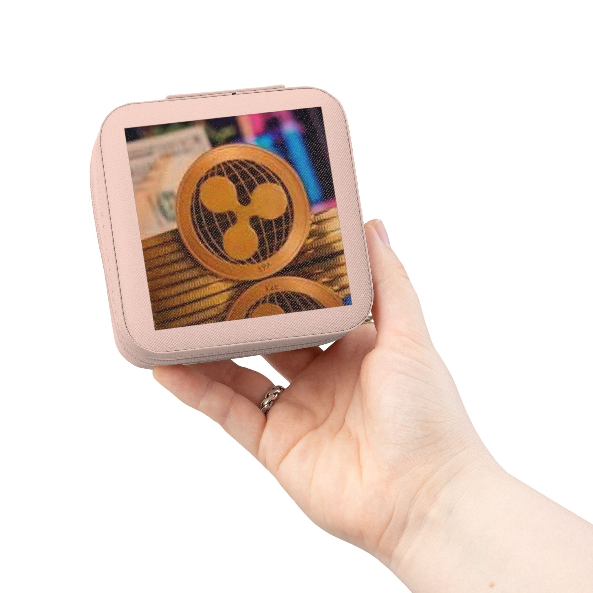 Ripple Coin Jewelry Travel Case | Compact Velvet Ring Earring Organizer