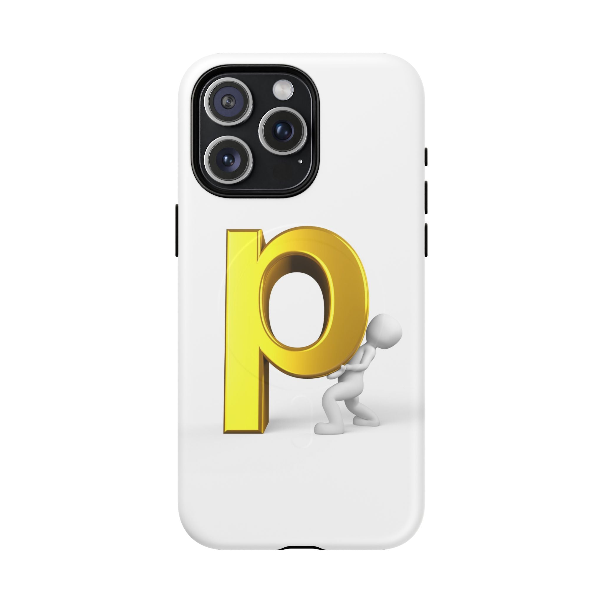 3D Gold Letter P Phone Case | Tough Magnetic Phone Case