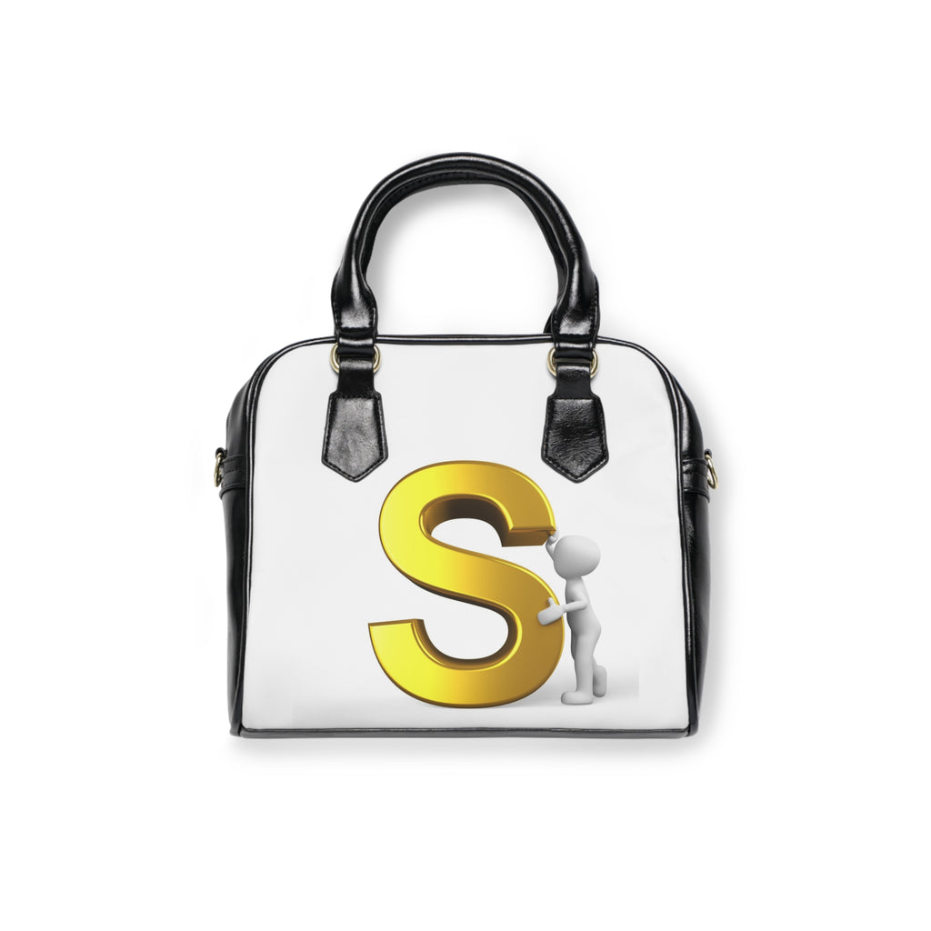 Gold Letter S Monogram Shoulder Handbag | Initial S Purse