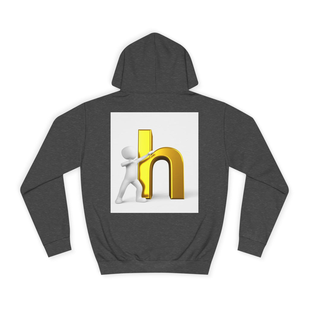 3D Gold Letter H Design Hoodie | Letterman Initial Hoodie