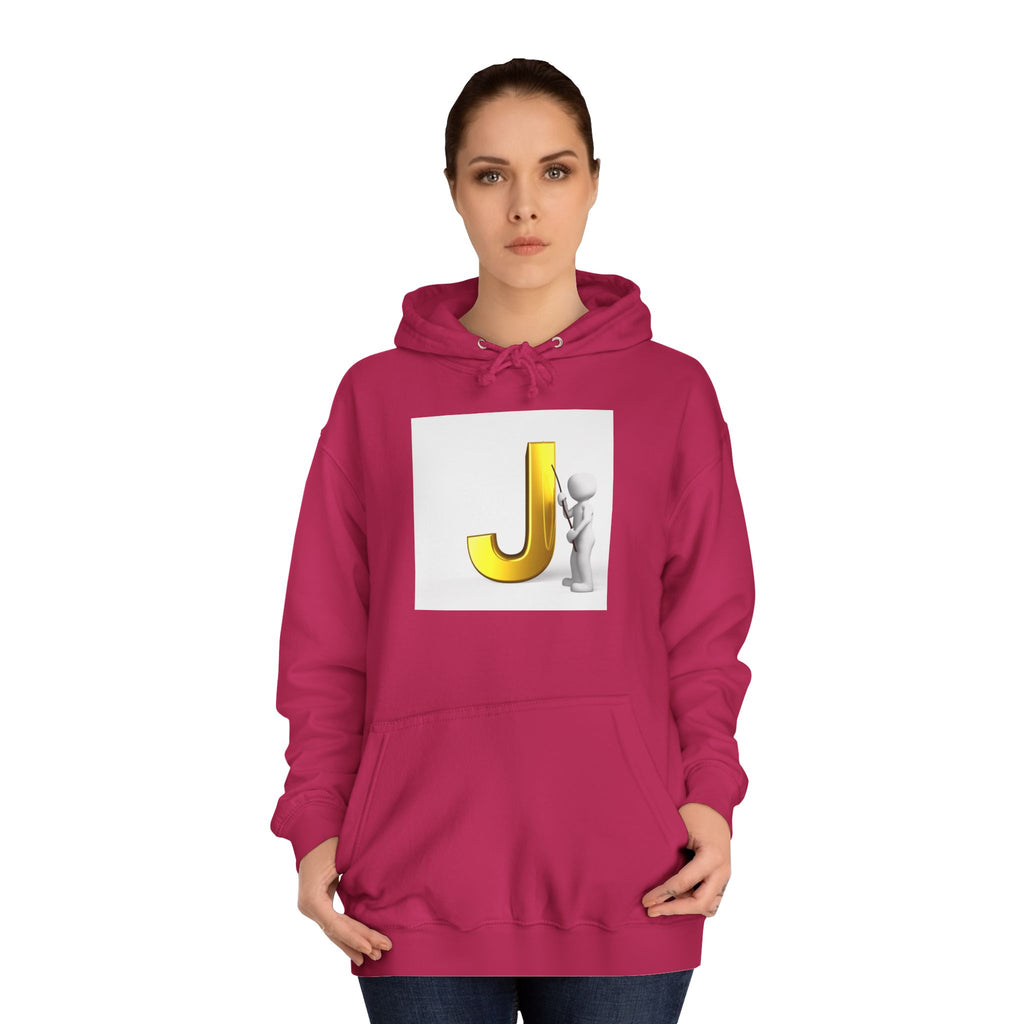 Golden Letter J Initial Hoodie | Monogram J Sweatshirt