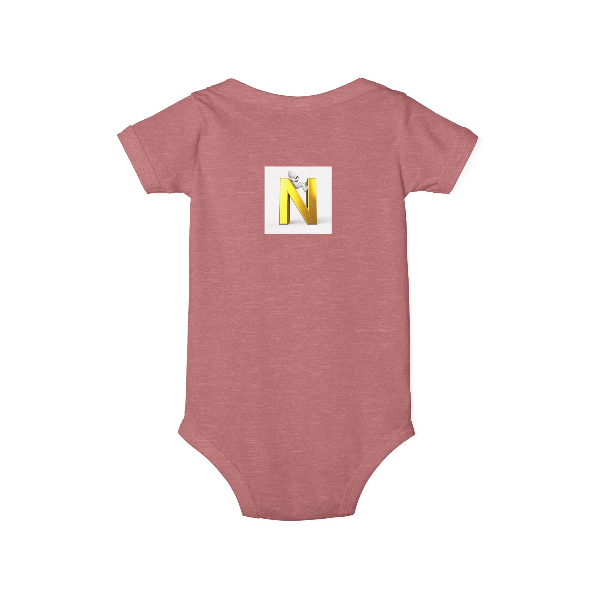 Yellow Letter N Monogram Infant Onesie | Baby Initial Jersey