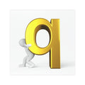 Gold Letter Q with Figure Car Magnet