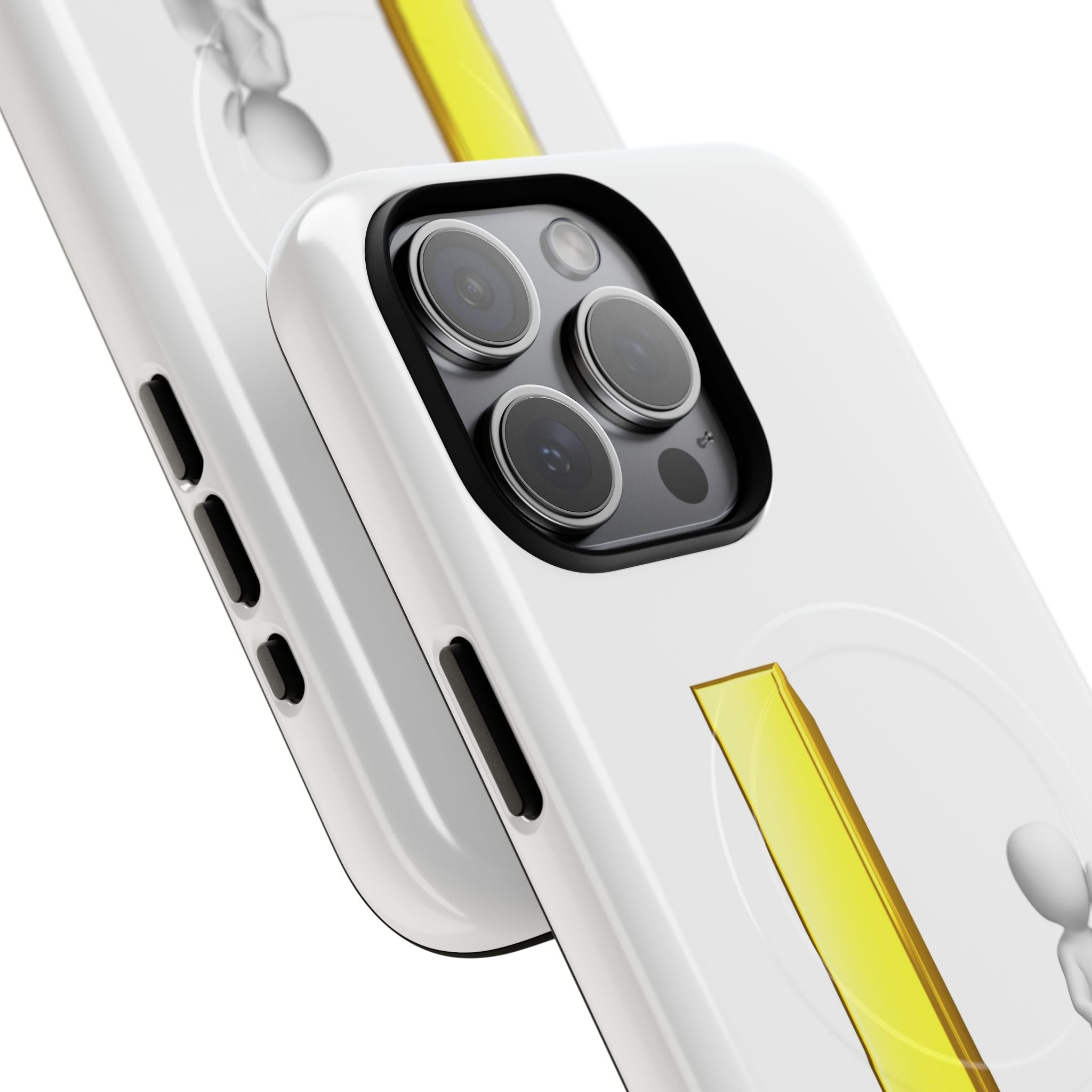Yellow 3D Letter L with Sitting Figure phone case | Tough Magnetic Case