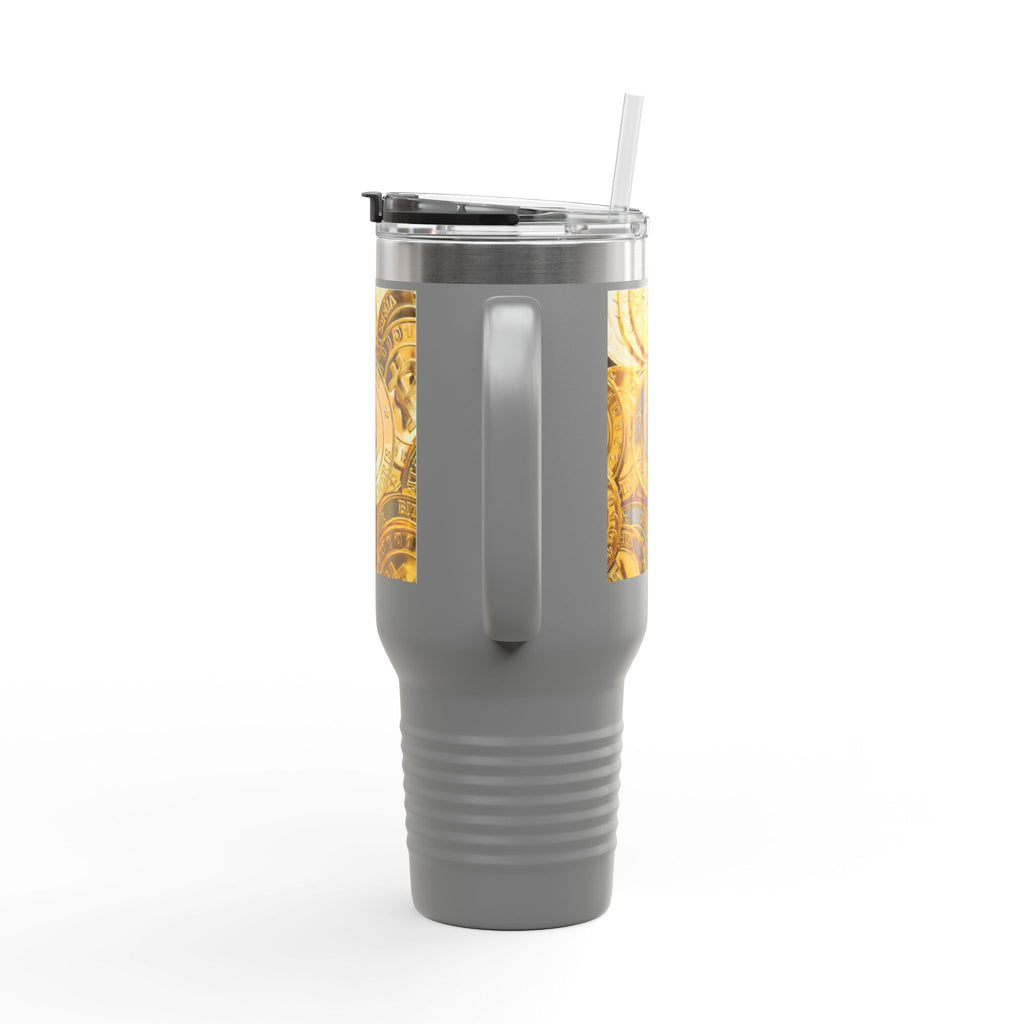Bitcoin Coin Pattern Travel Mug | 40 oz Insulated Tumbler