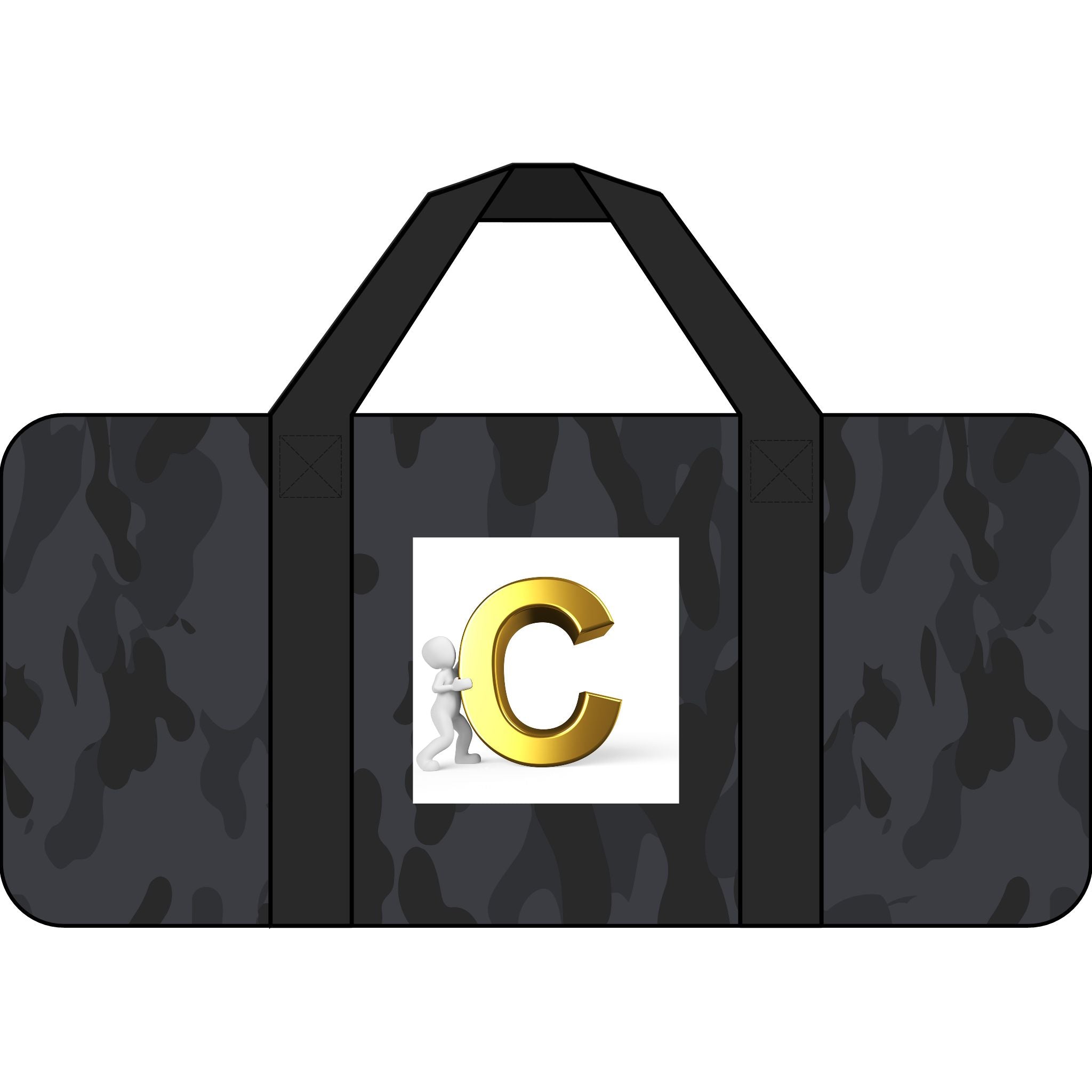 Gold Letter C Monogram Tripper Duffel Bag | Checker Strap or Camo